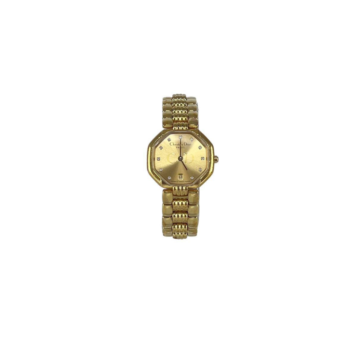 Montre DIOR Octagon plaqué or doré