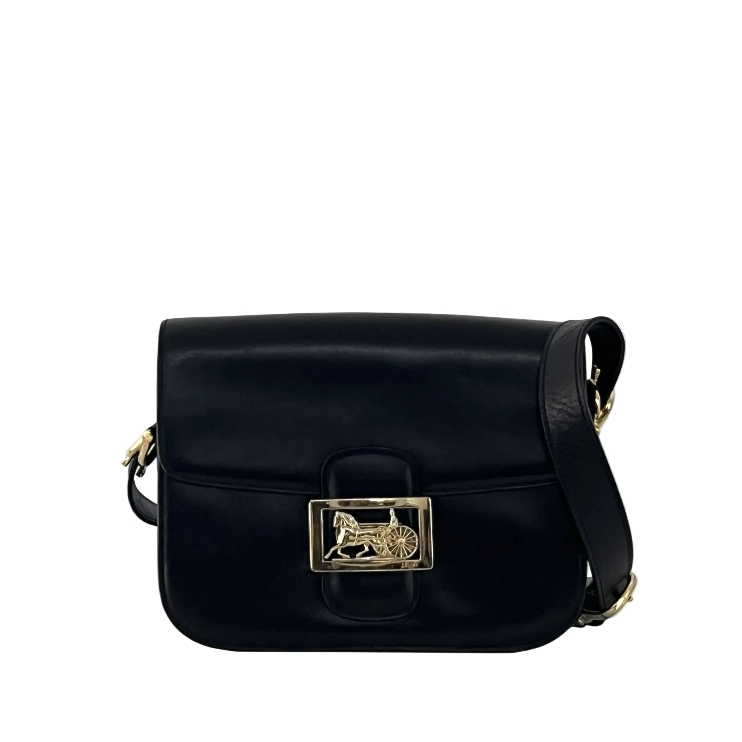 Sac à main CELINE Triomphe cuir noir