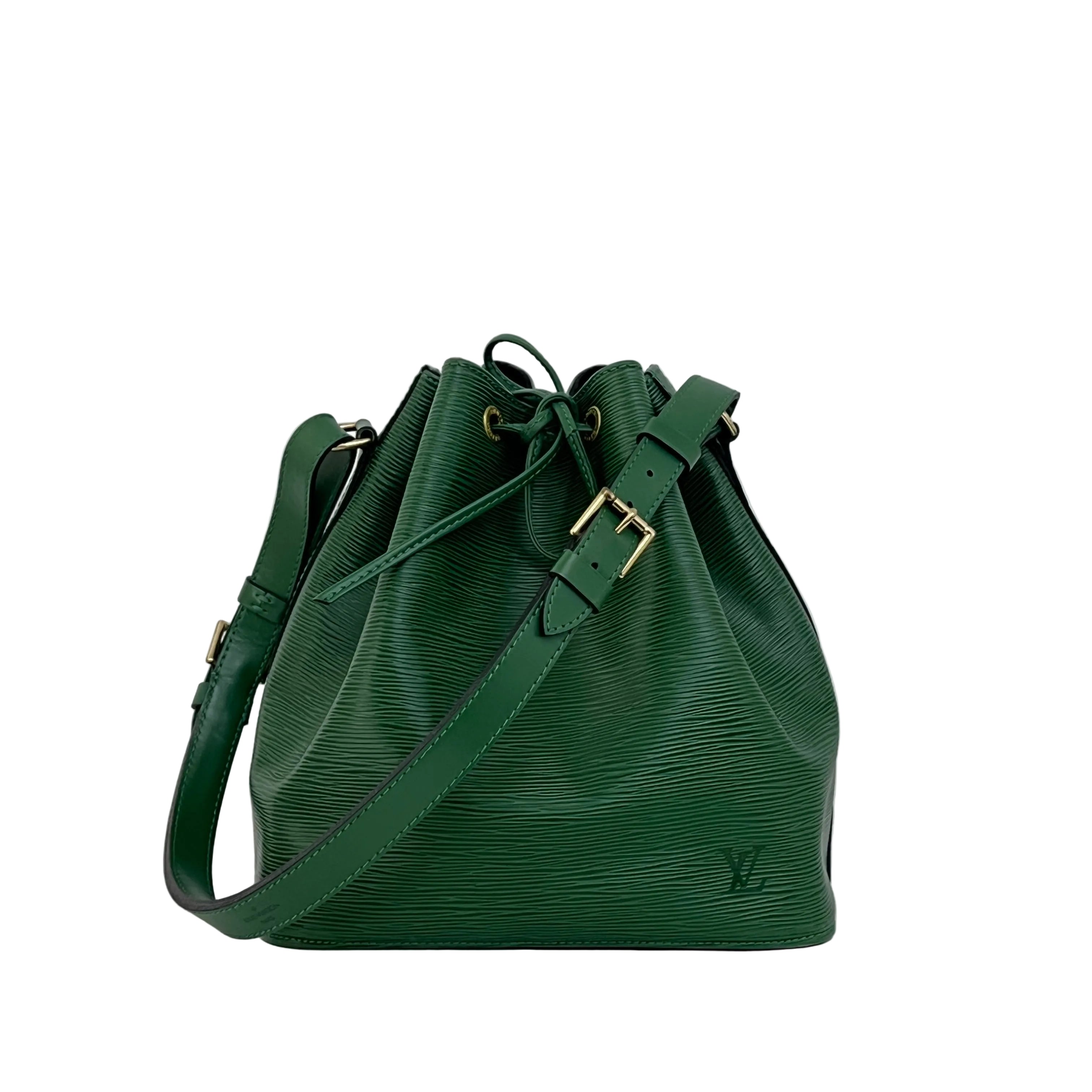 Sac LOUIS VUITTON Noé Petit cuir épi vert vintage 1993