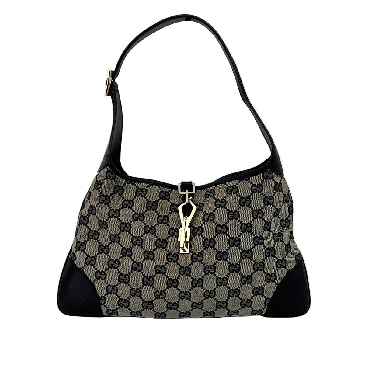 Sac GUCCI Jackie toile et cuir noir