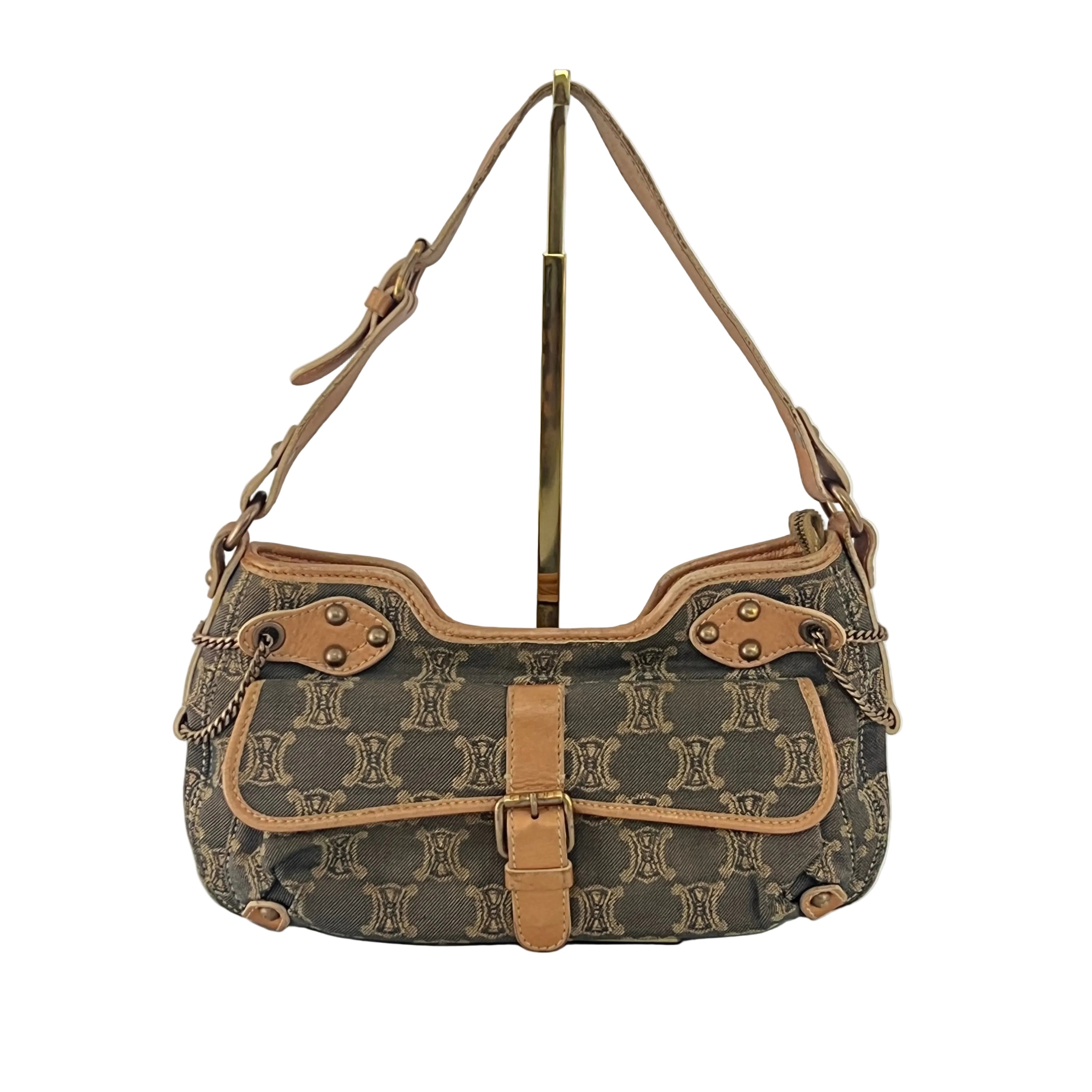 Sac à main CELINE Macadam PM denim cuivré