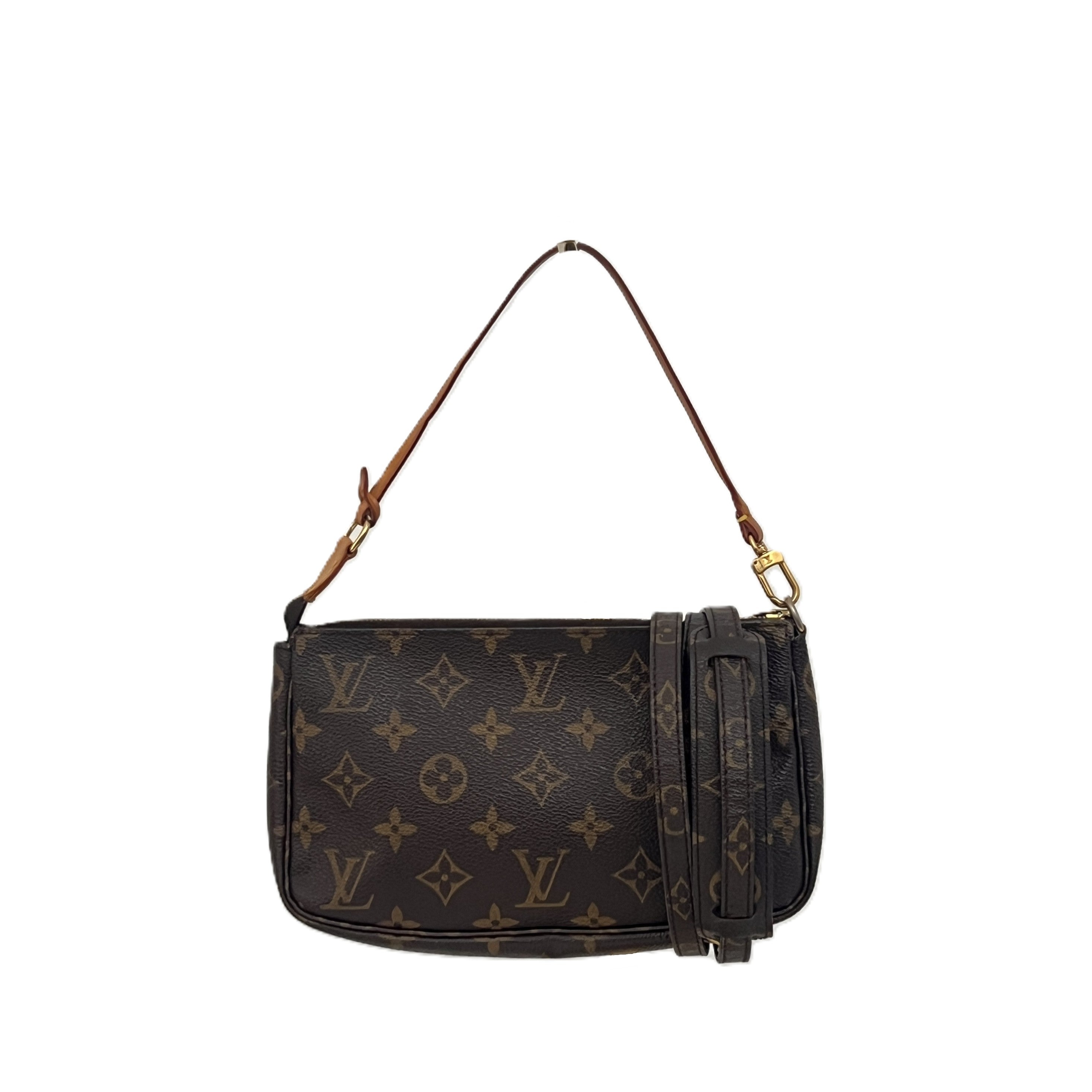 Sac à bandoulière LOUIS VUITTON Pochette Accessoires toile et cuir marron