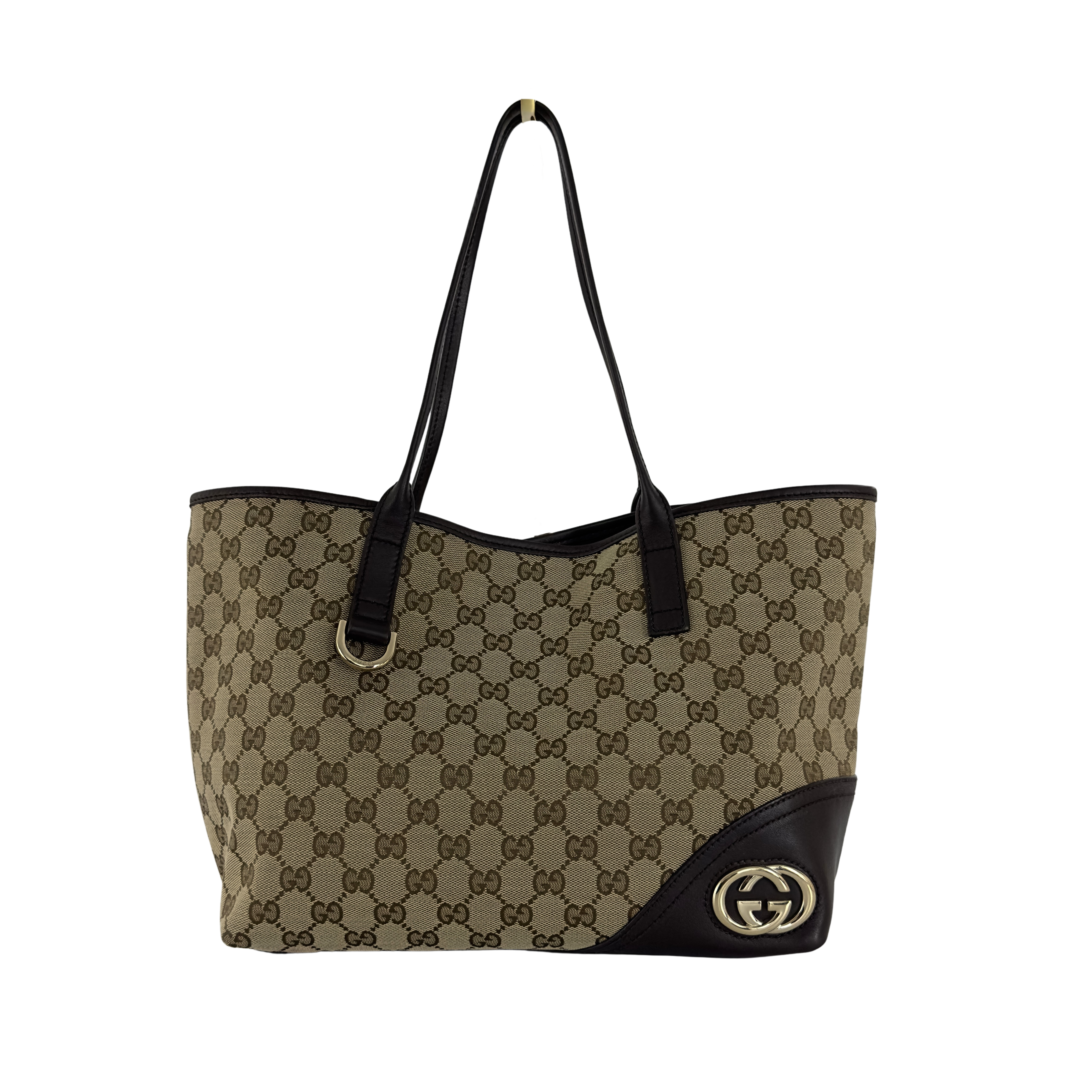 Sac à main GUCCI Tote  toile et cuir marron