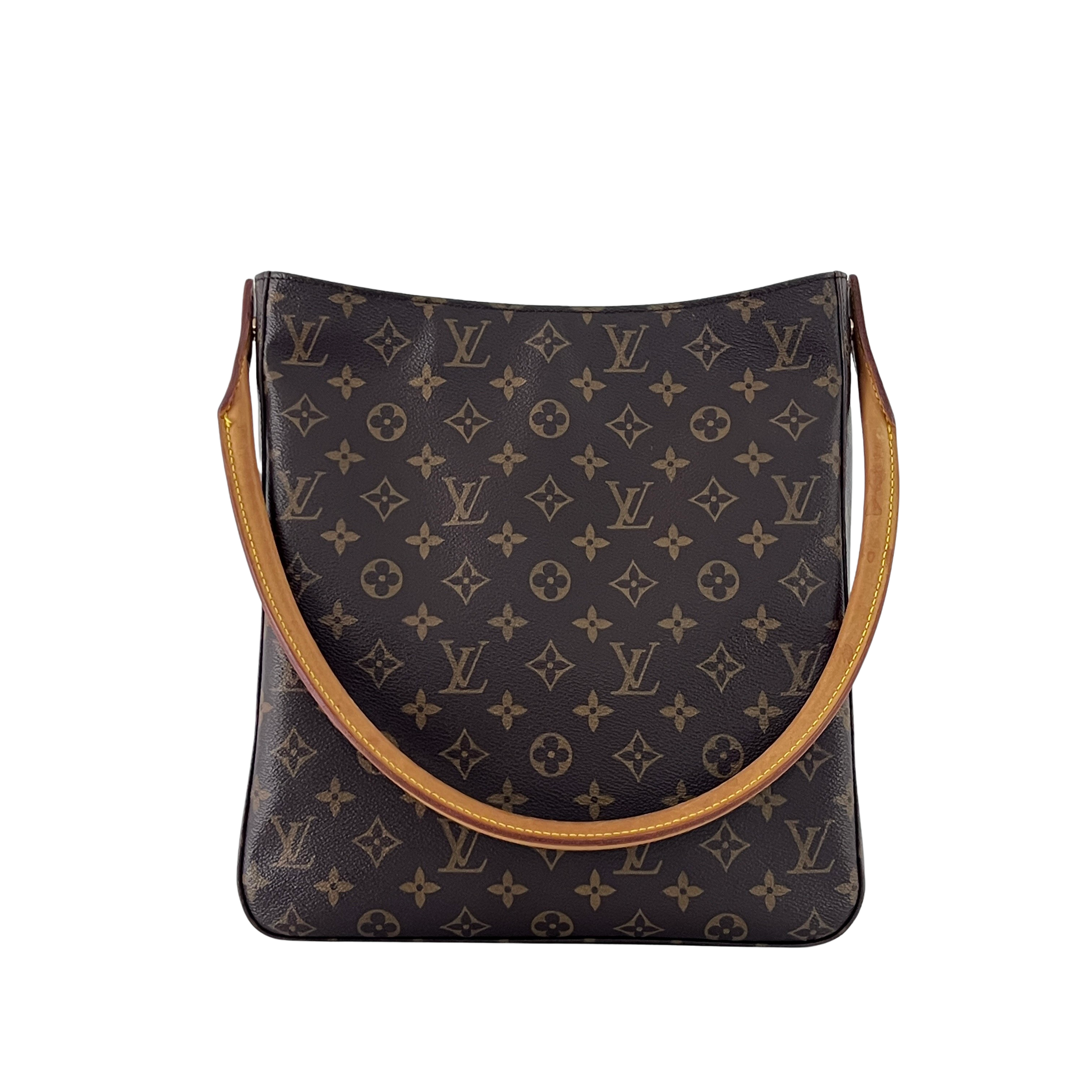 Sac à main LOUIS VUITTON Looping GM toile et cuir marron