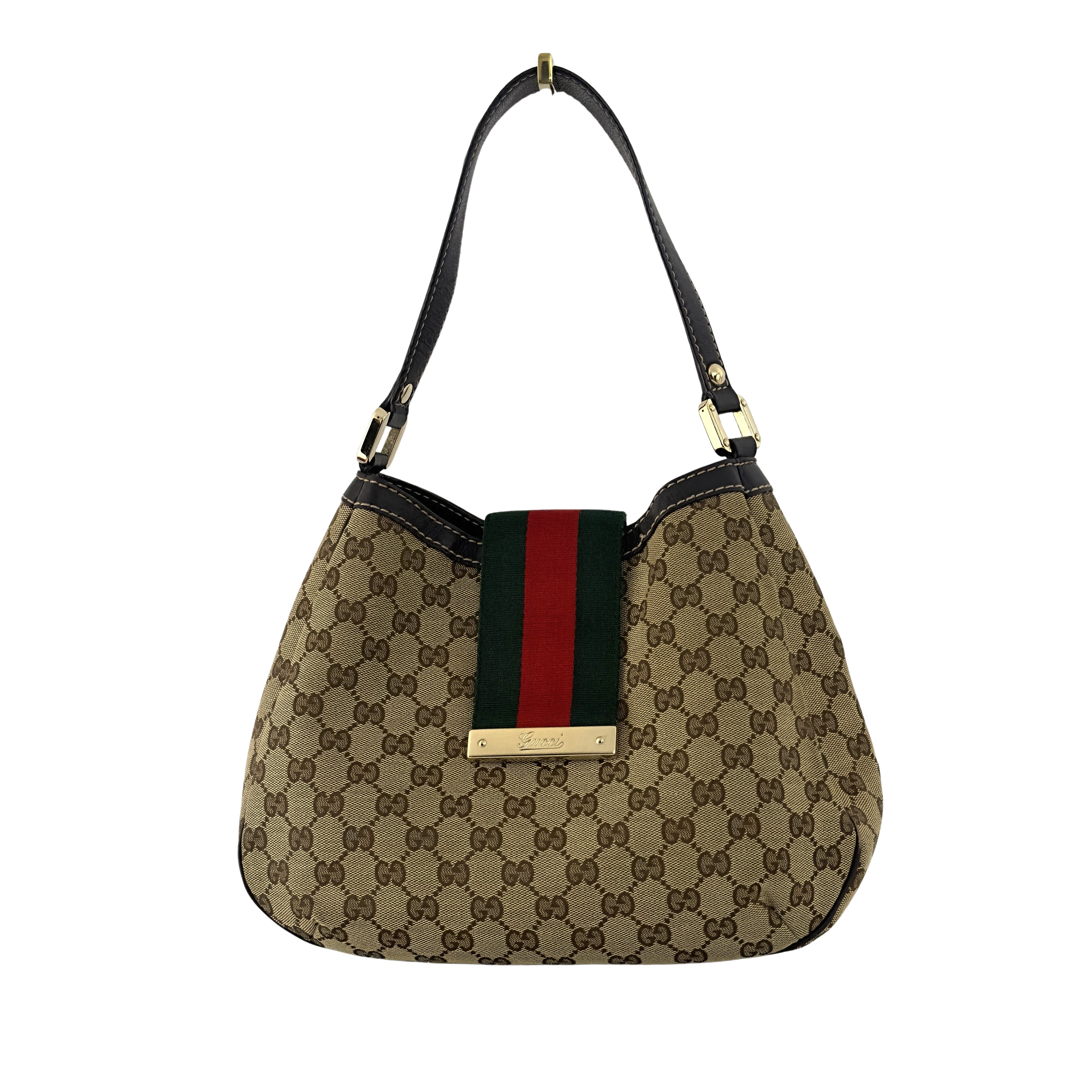 Sac à main GUCCI Hobo Sherry toile et cuir marron