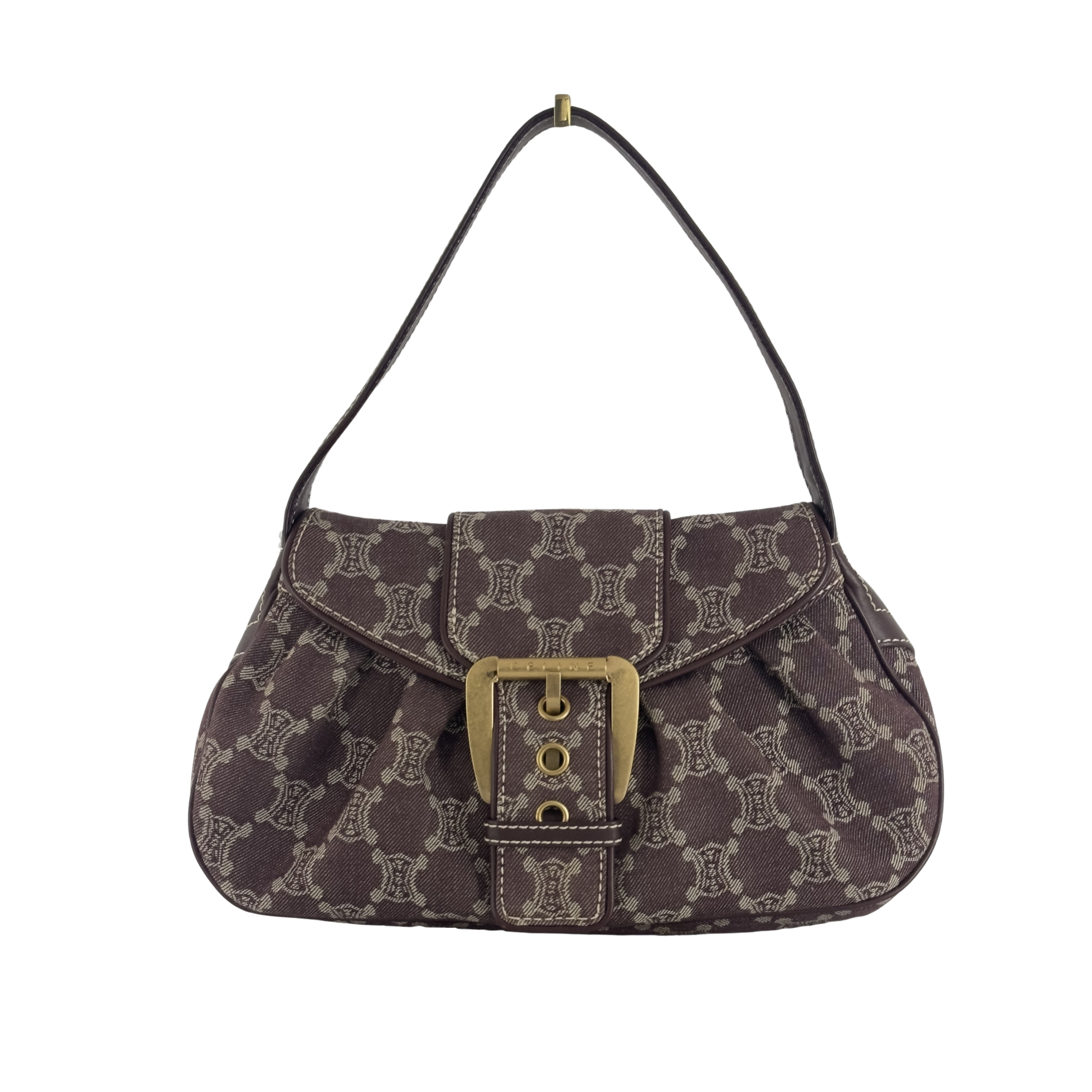 Sac à main CELINE Macadam PM denim marron