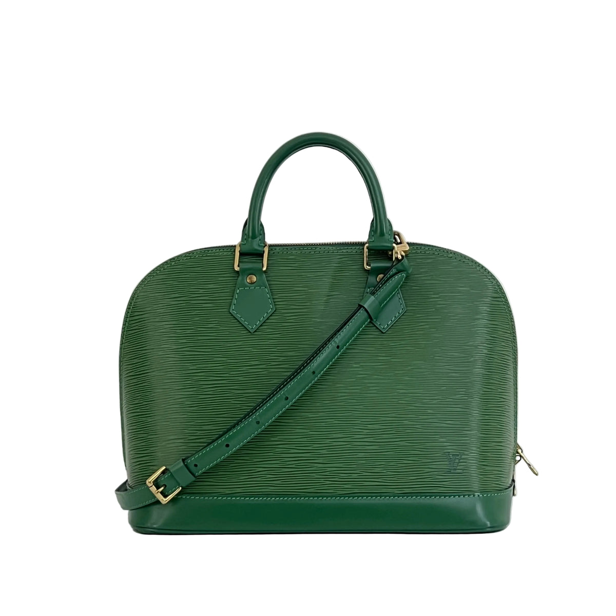 Sac à bandoulière LOUIS VUITTON Alma PM cuir épi vert vintage 1997