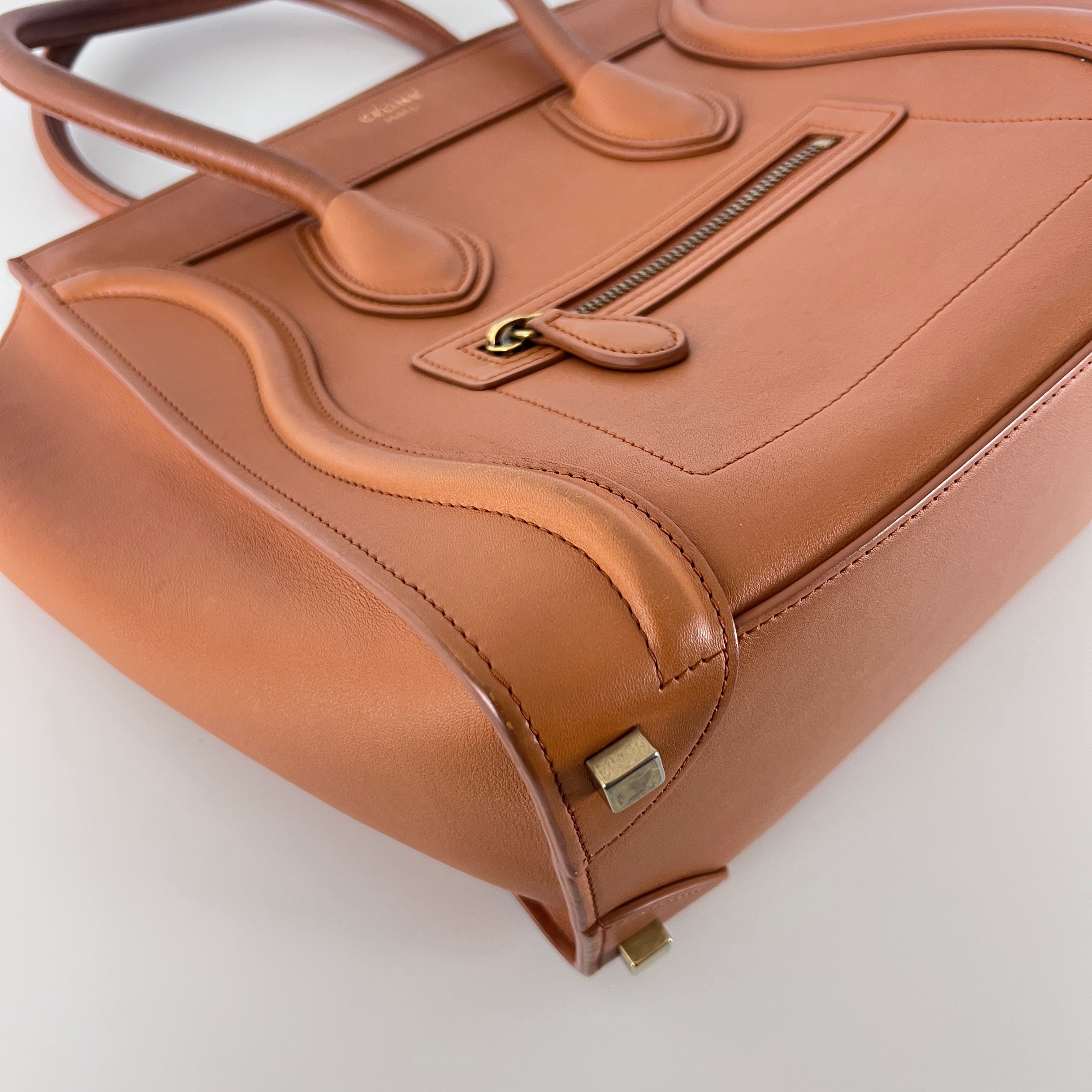Sac à main CELINE Medium Lugagge cuir marron
