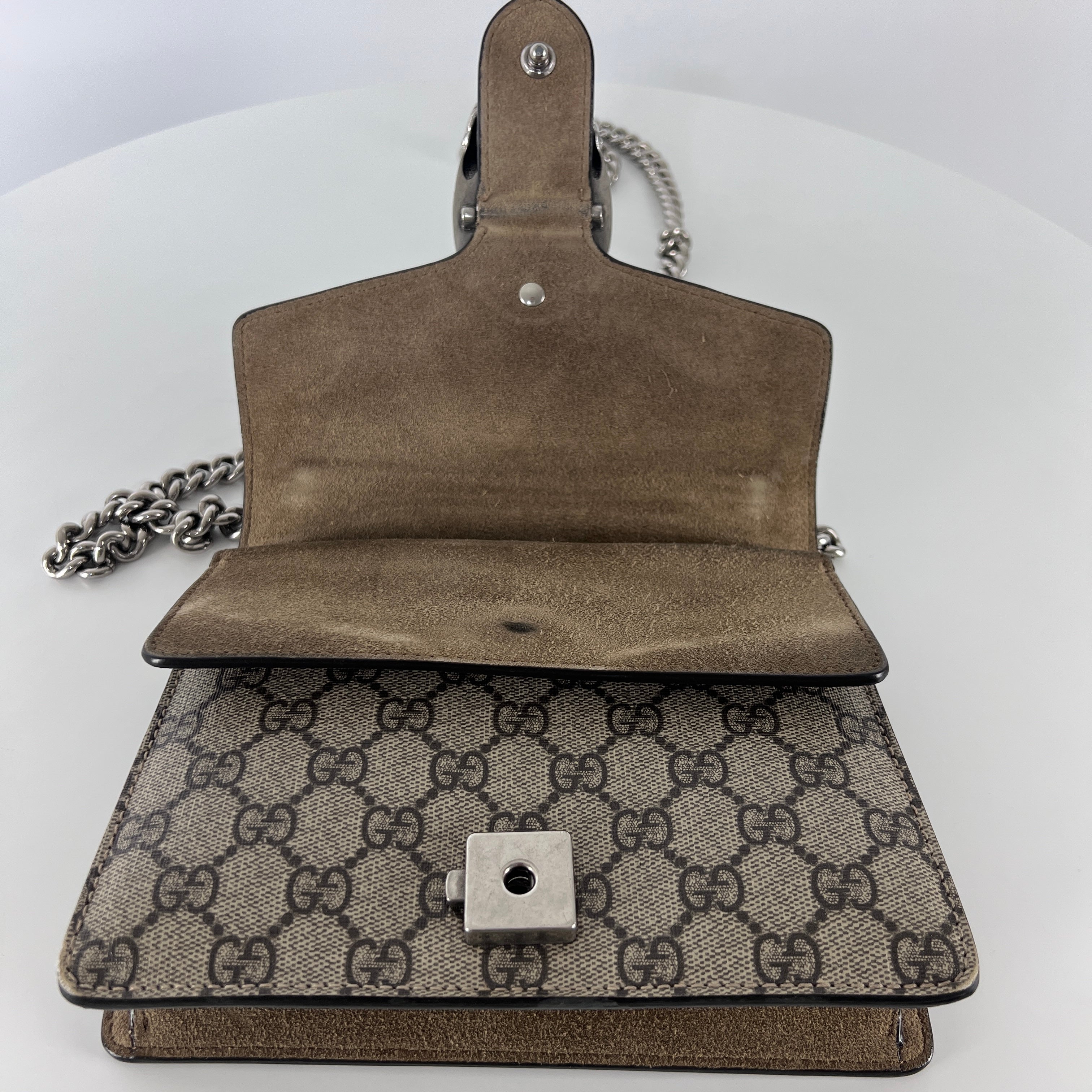 Sac à main GUCCI Dionysus toile et cuir marron