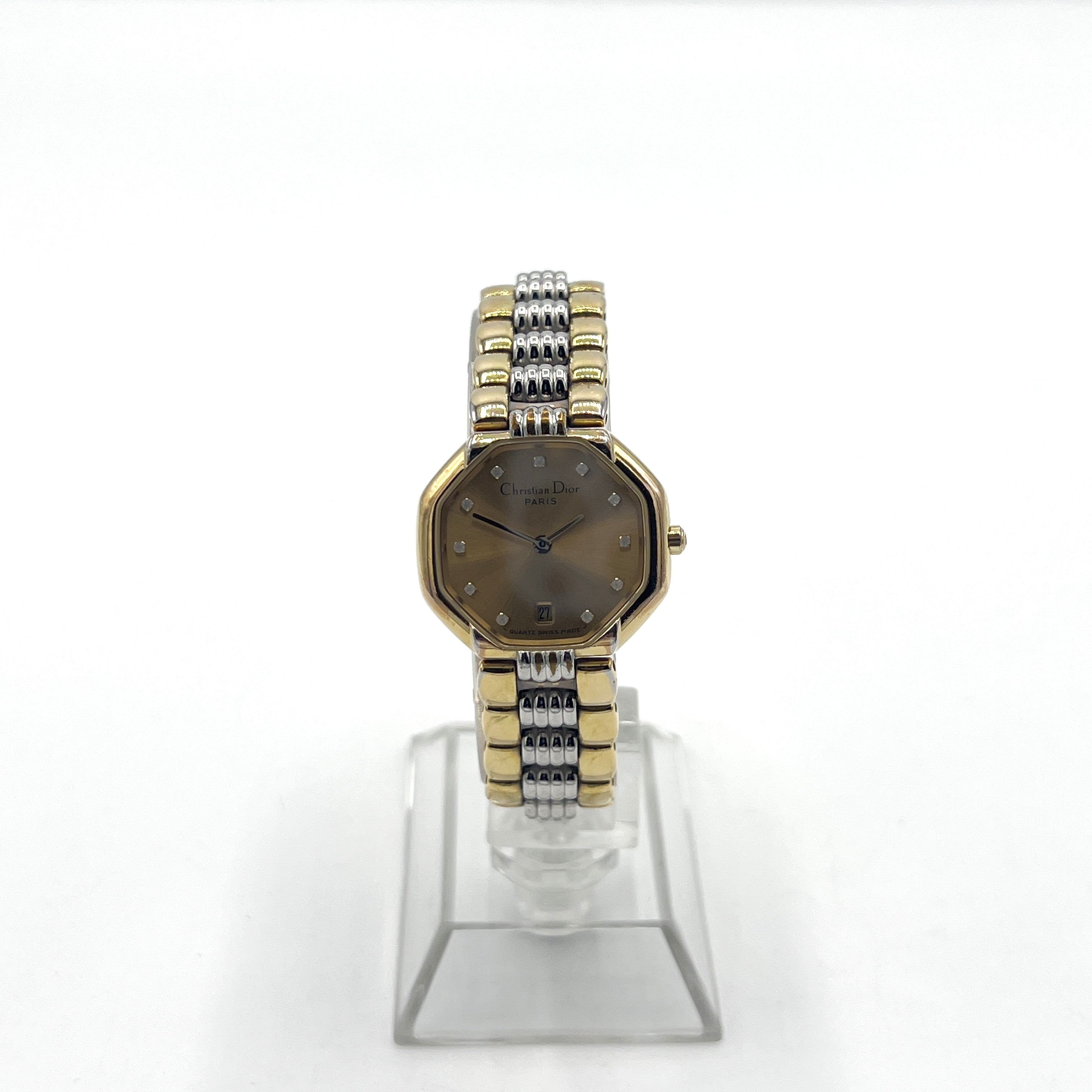 Montre DIOR Octogonale acier Bicolore