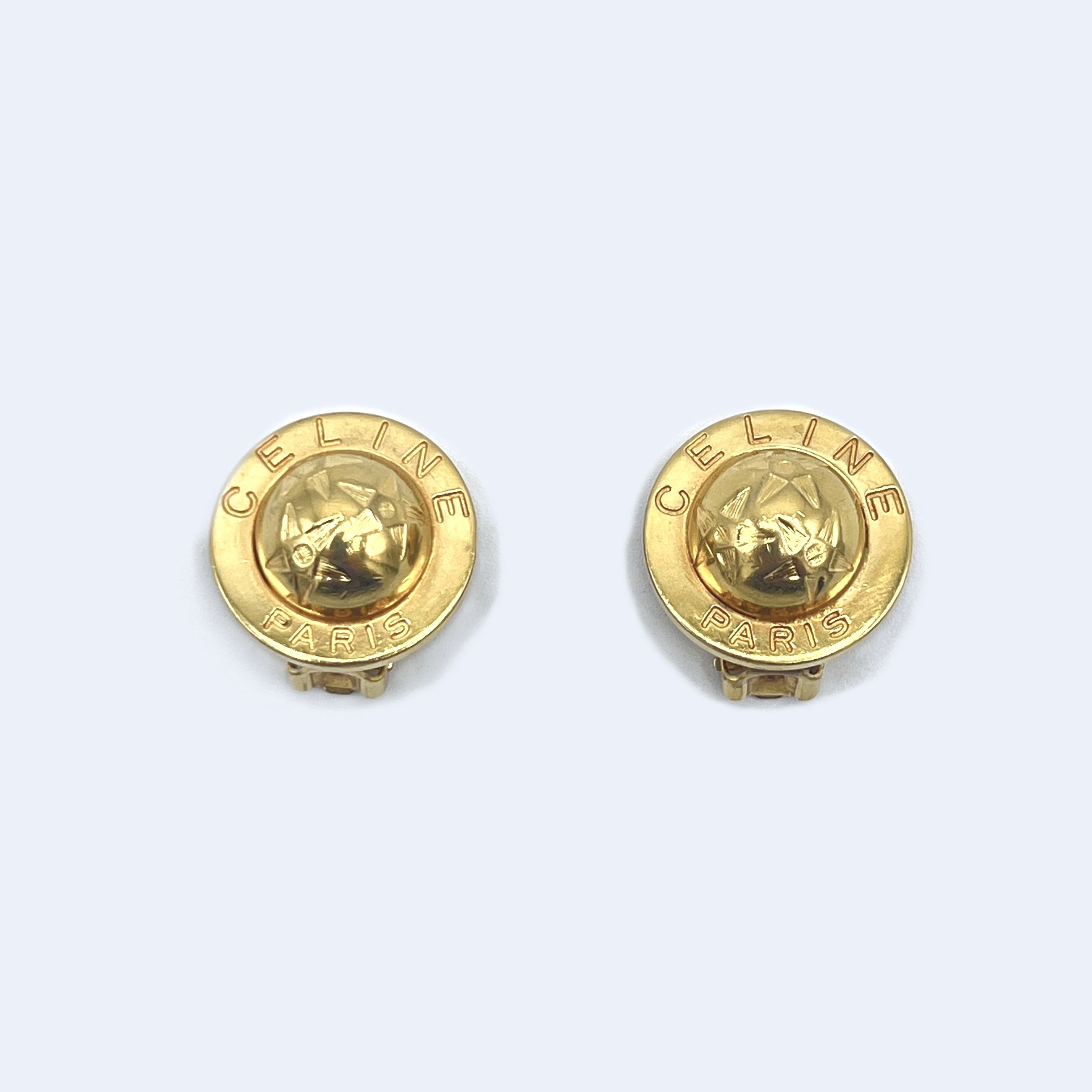 Boucles d'oreilles CELINE Clip On Globe métal Doré