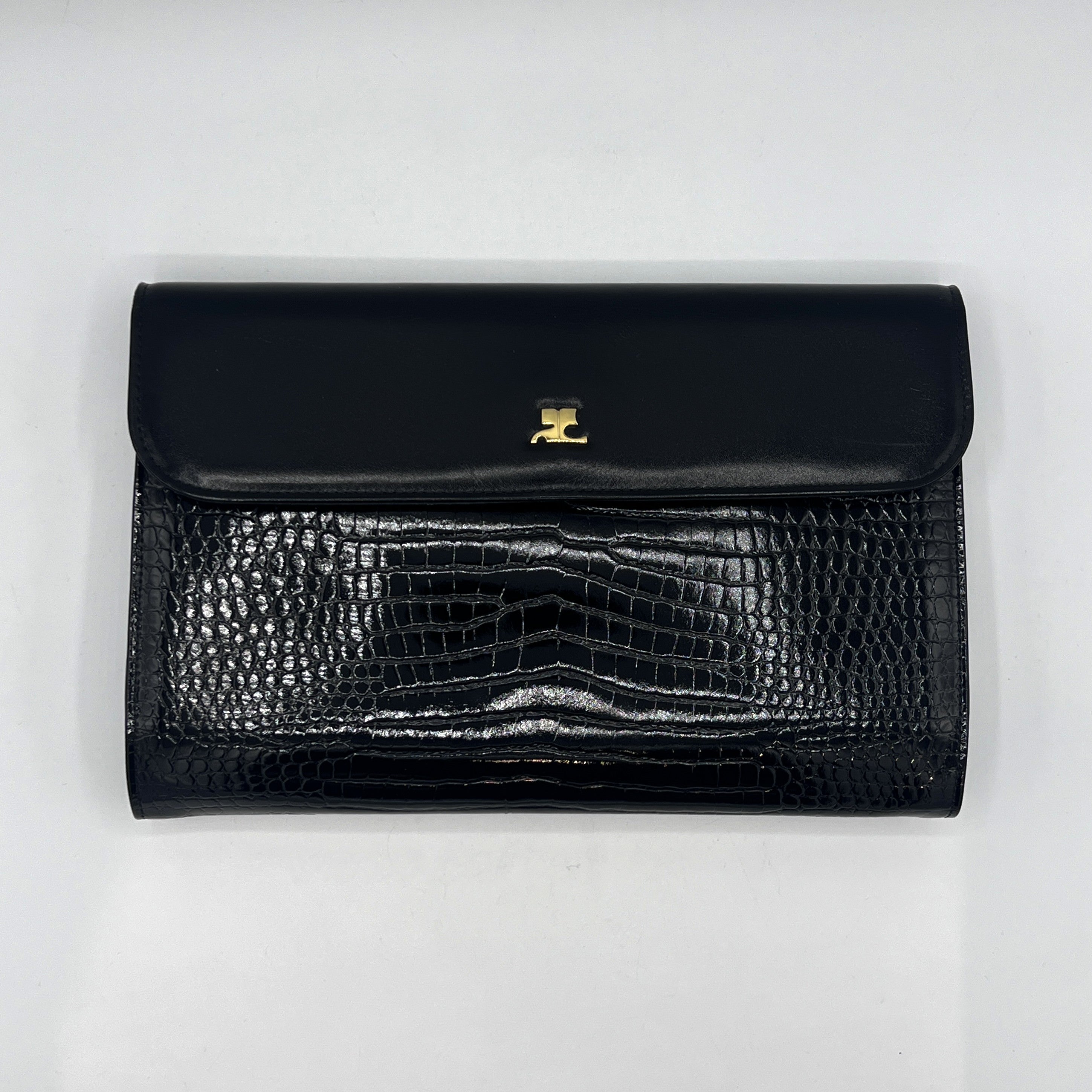 Pochette COURREGES cuir noir