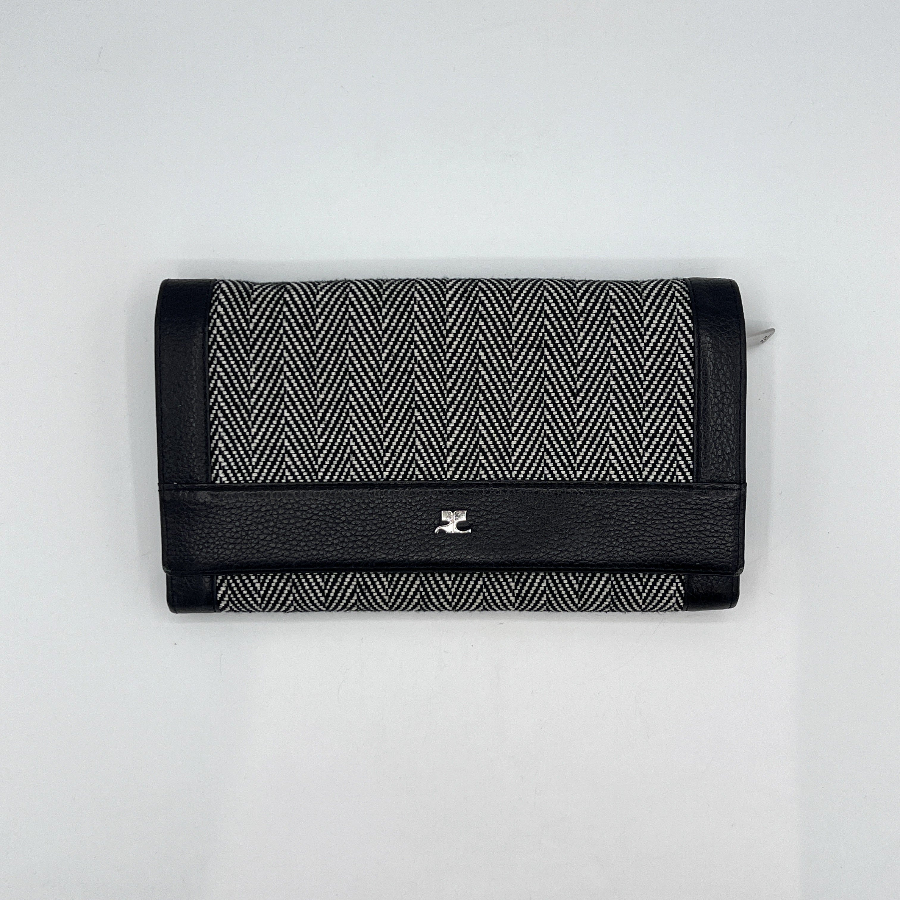 Pochette COURREGES toile et cuir noir