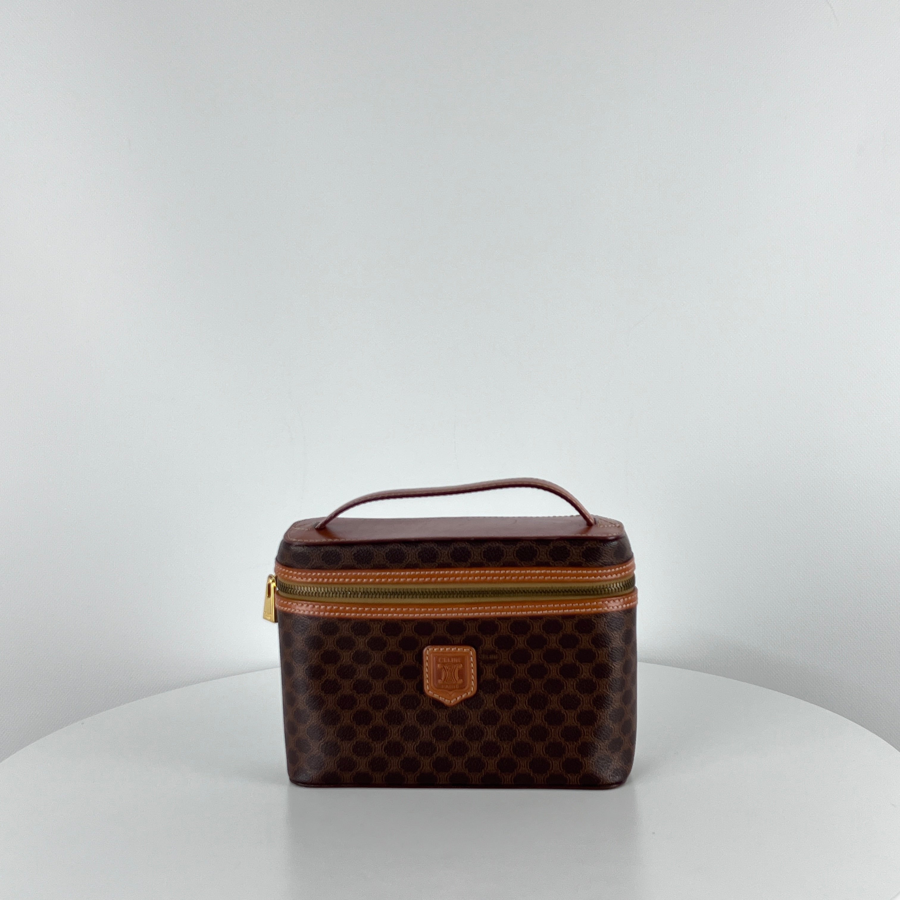 Sac Vanity de CELINE toile et cuir marron