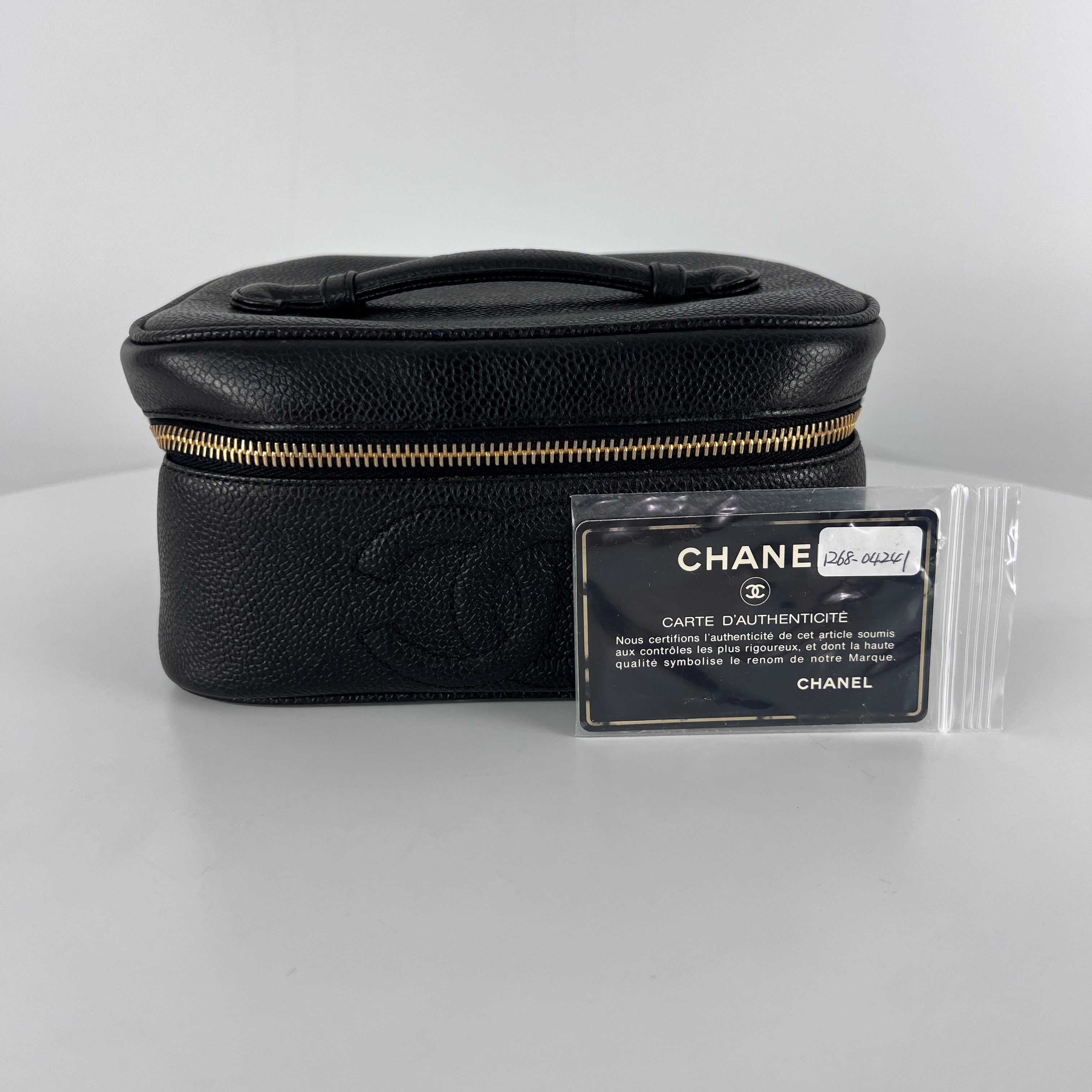 Sac CHANEL Vanity cuir noir