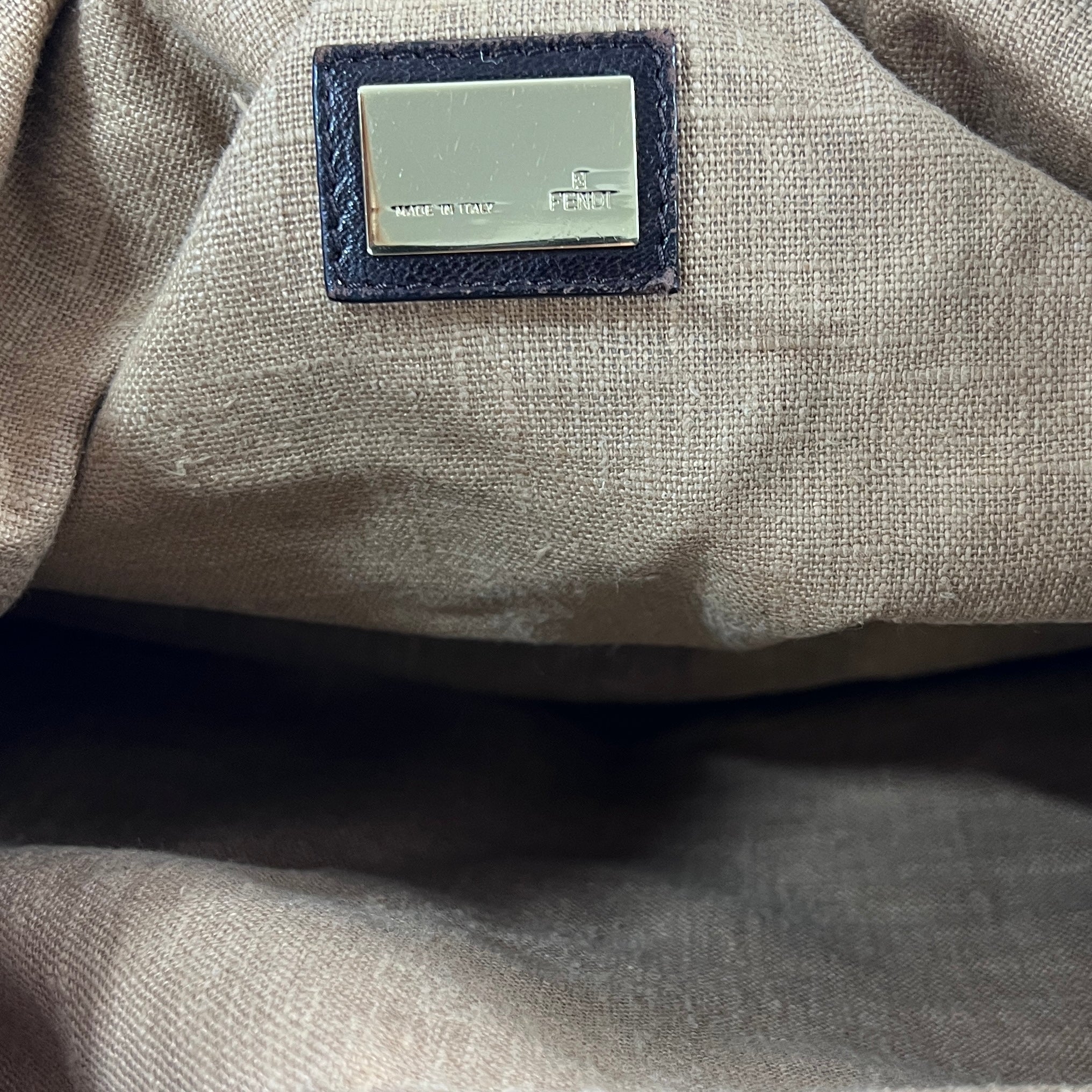 Sac à main FENDI Zucca Spy toile et cuir marron