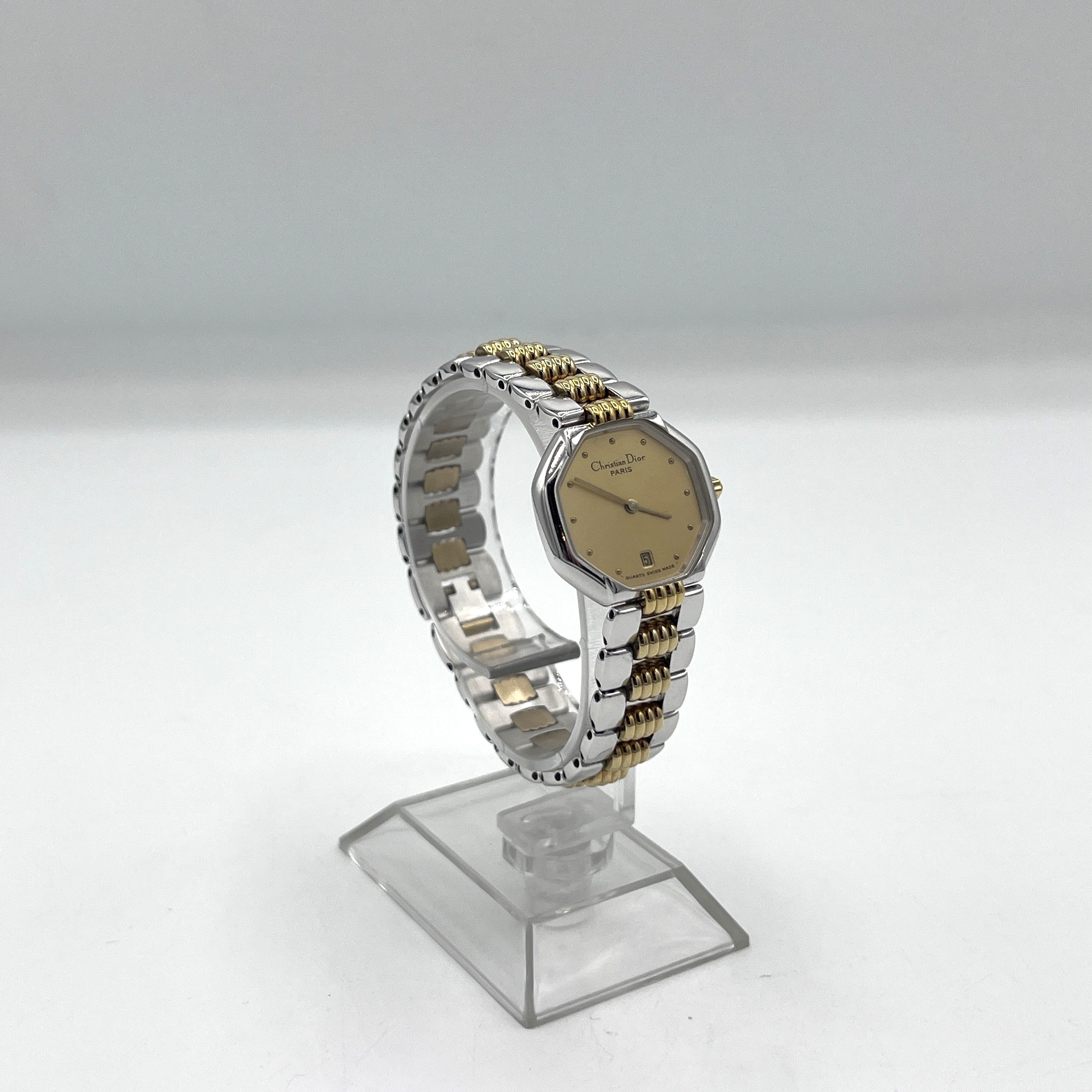 DIOR Octagon watch in two-tone steel