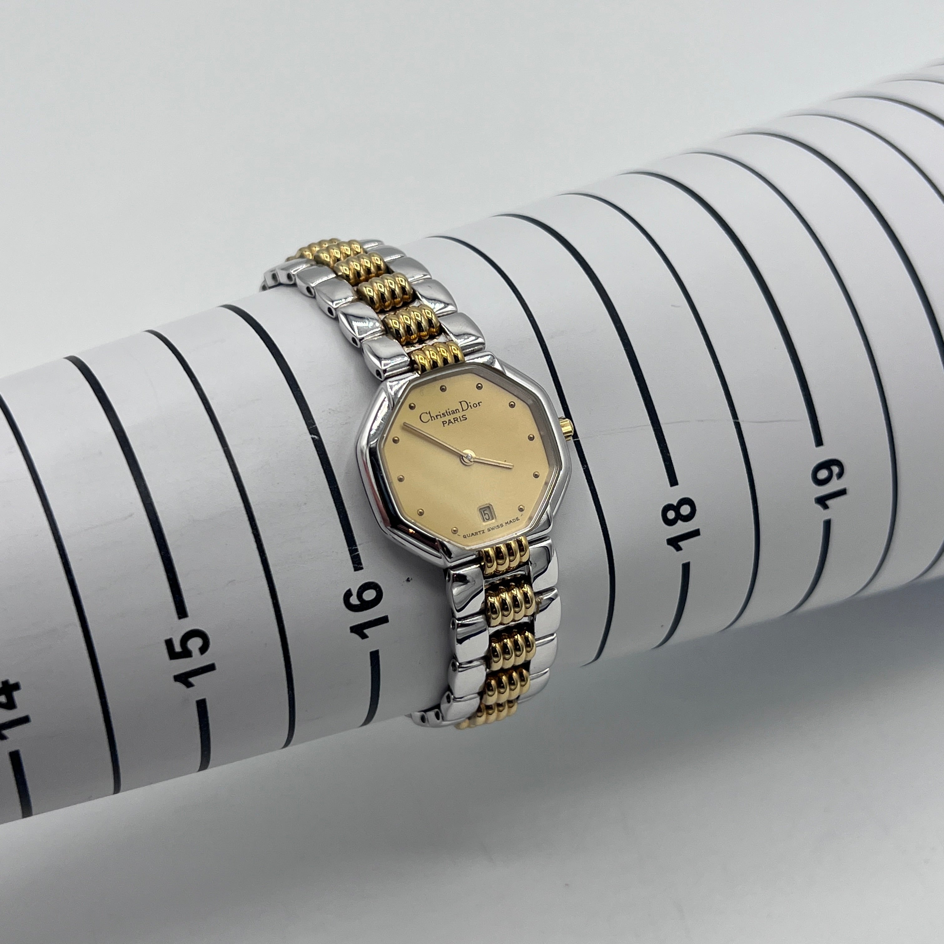 DIOR Octagon watch in two-tone steel