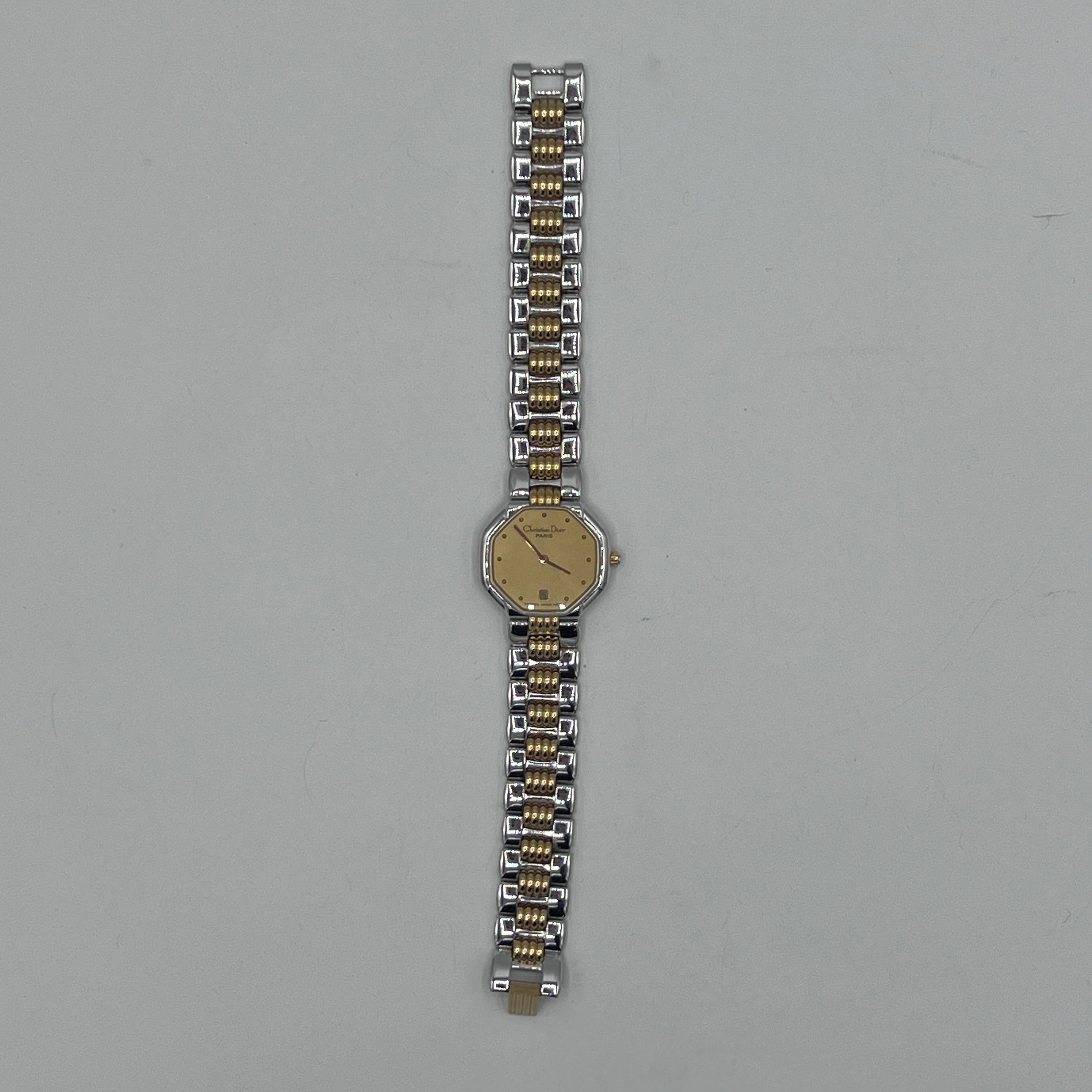 DIOR Octagon watch in two-tone steel