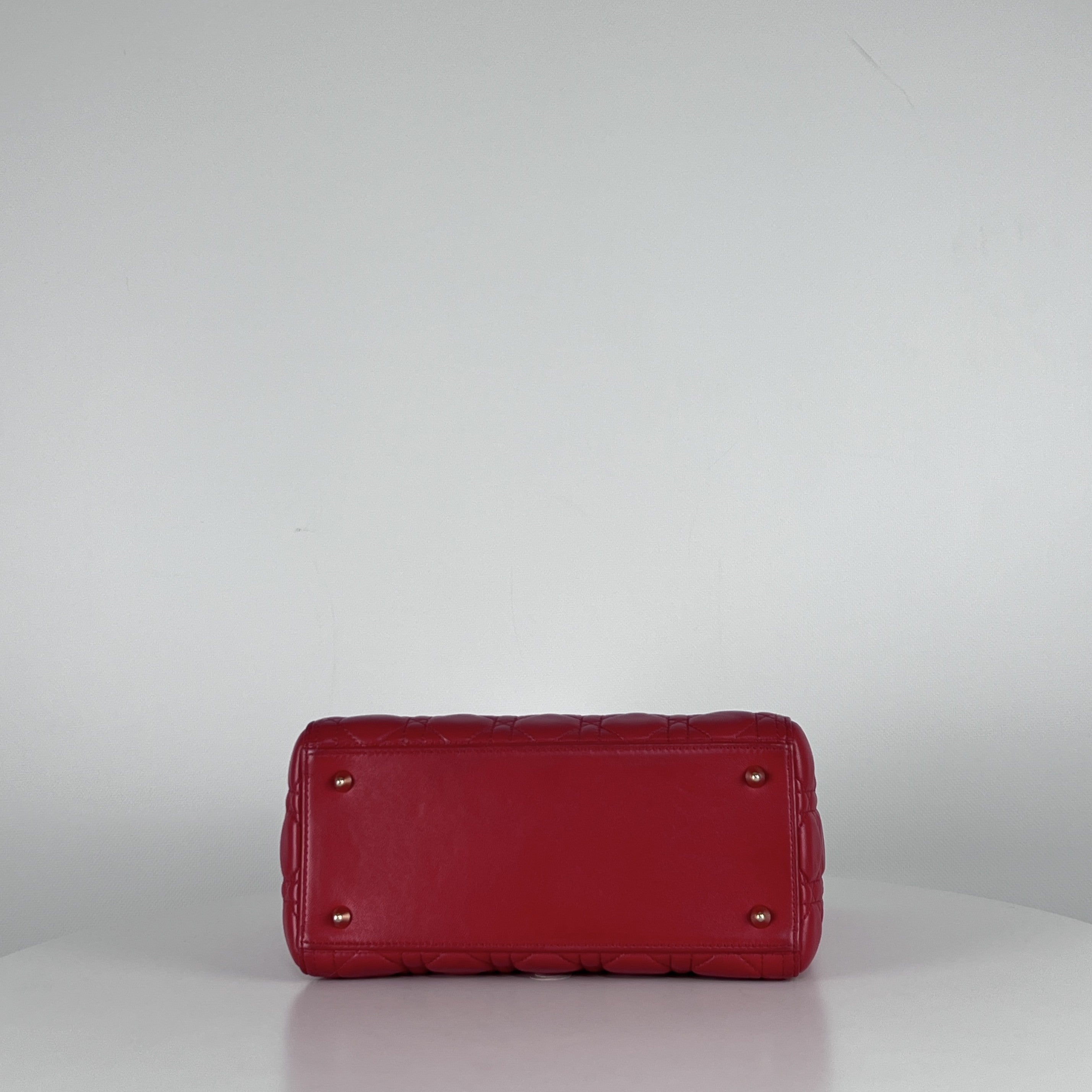 Sac à main DIOR Lady Dior cuir rouge