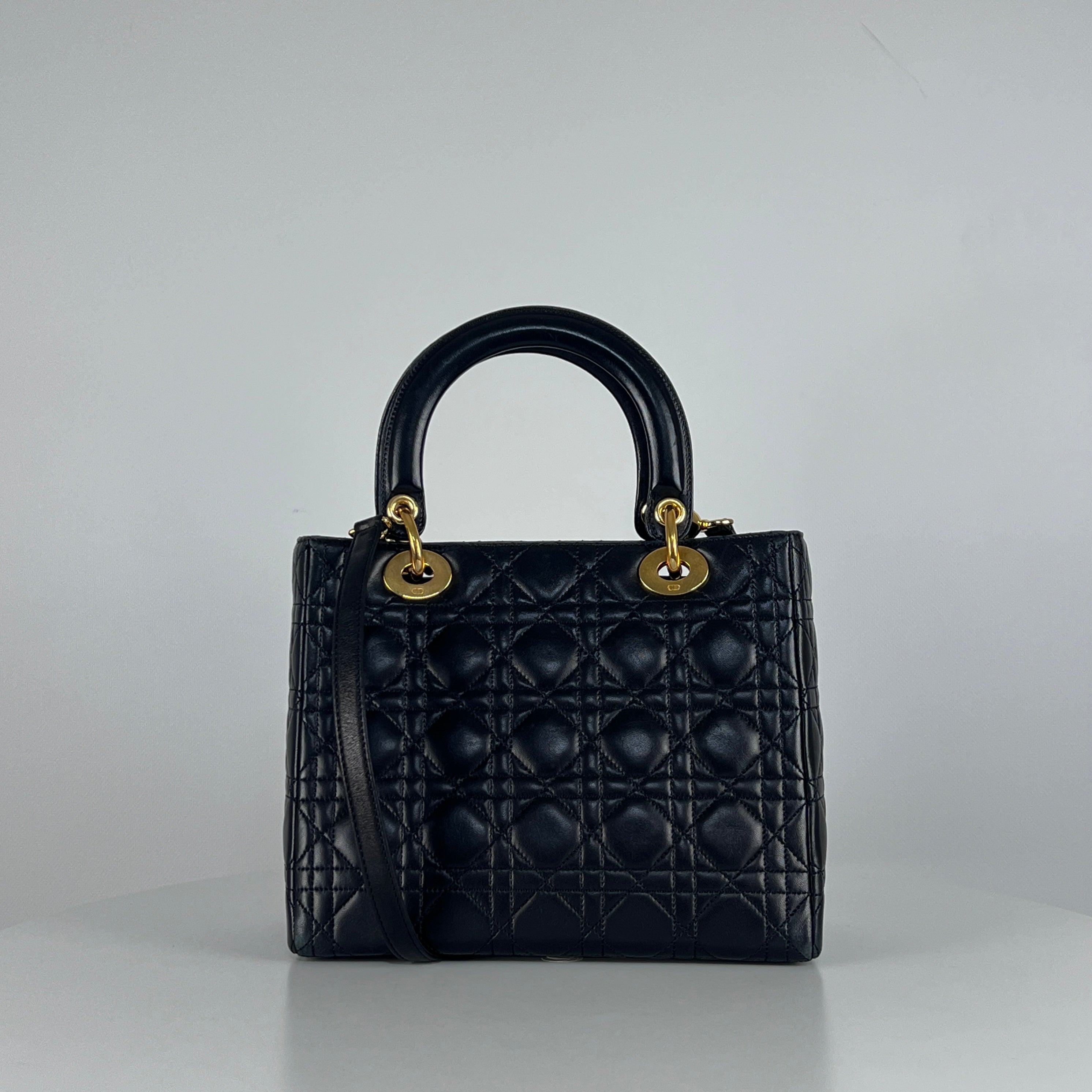 Sac à main DIOR Lady Dior cuir noir