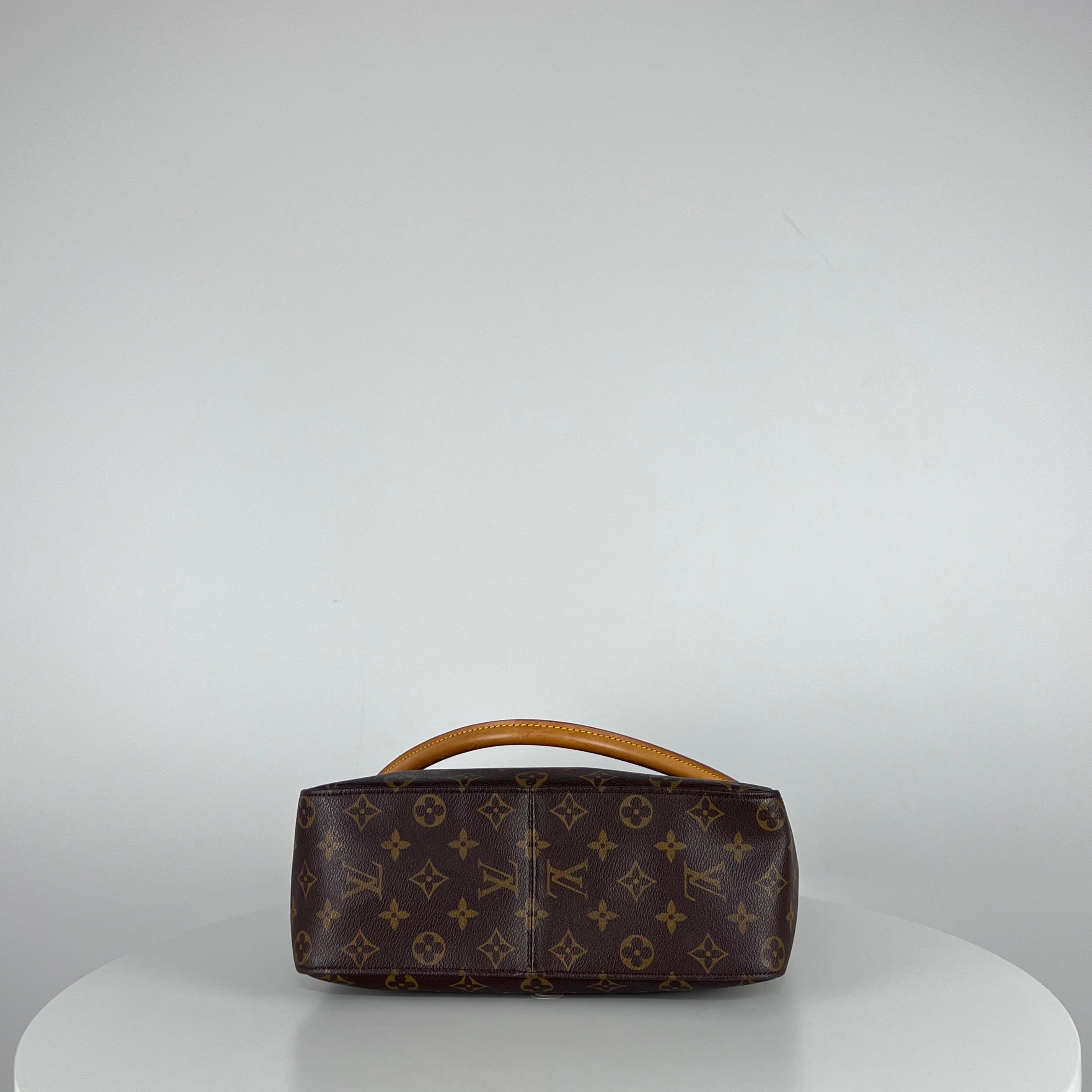 Sac à main LOUIS VUITTON Looping toile et cuir marron