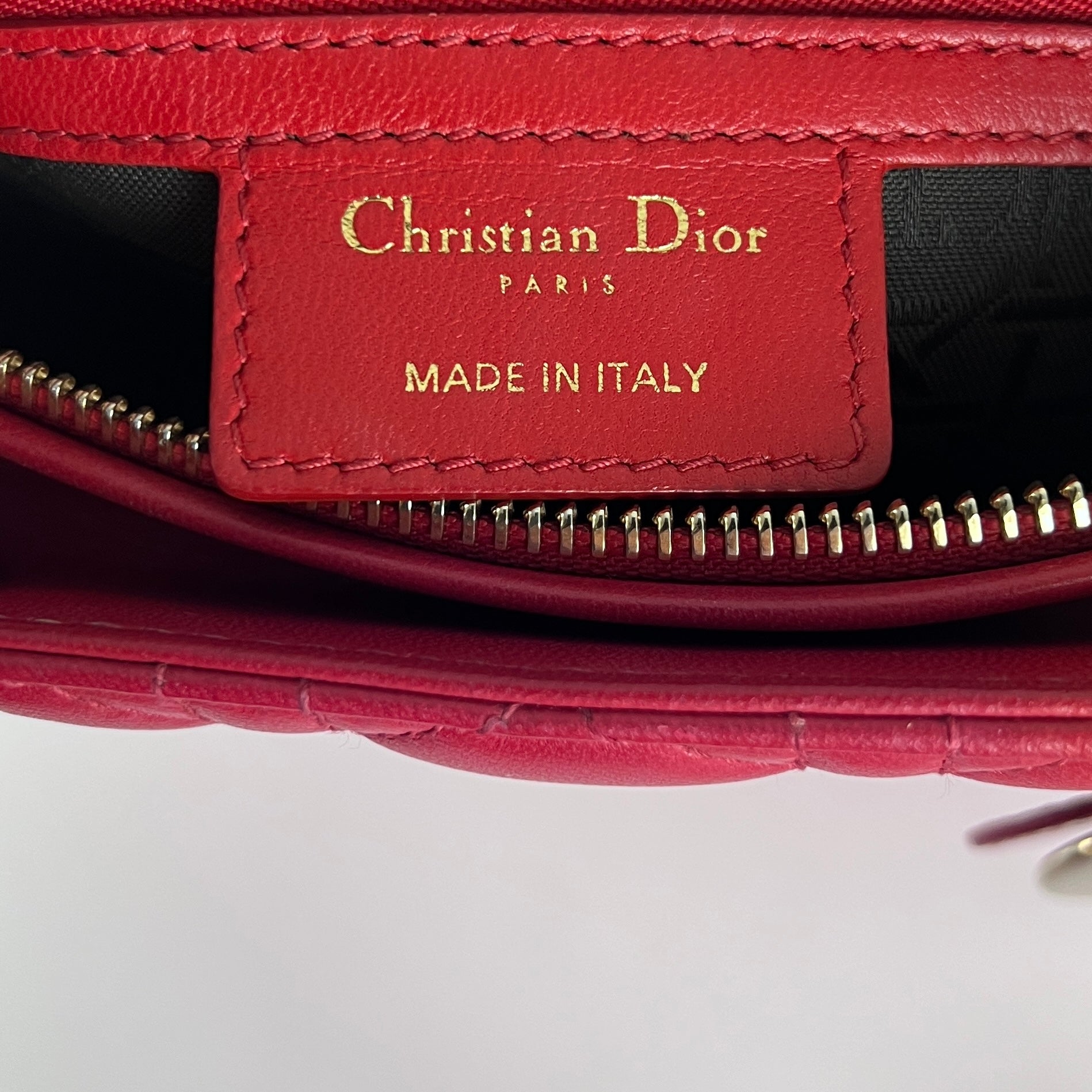 Sac à main DIOR Lady Dior cuir rouge