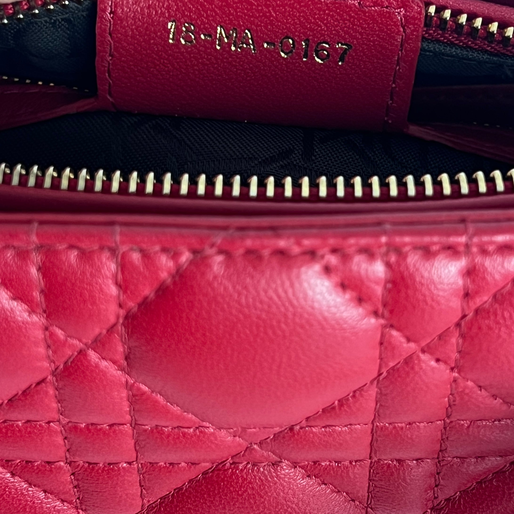 Sac à main DIOR Lady Dior cuir rouge