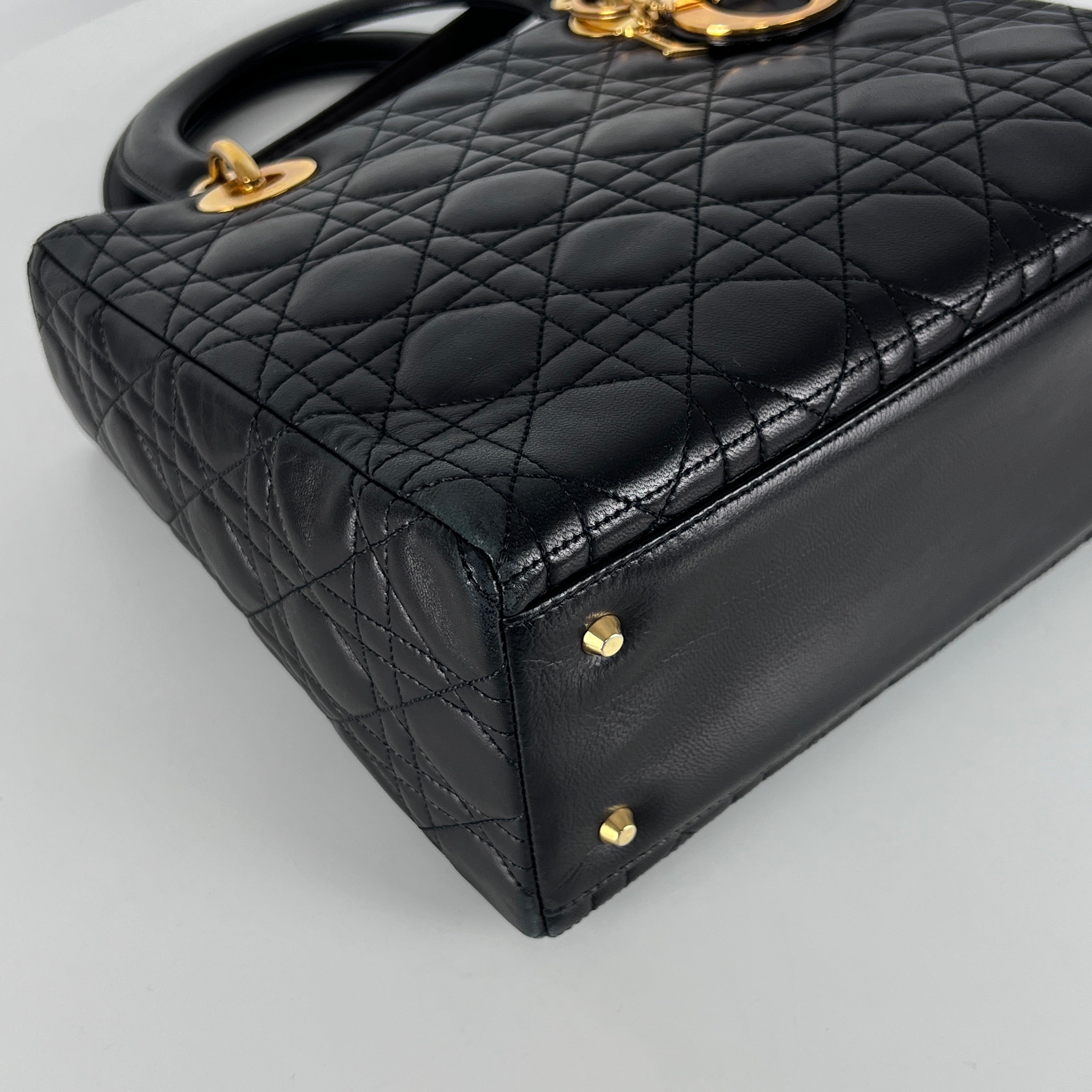 Sac à main DIOR Lady Dior cuir noir