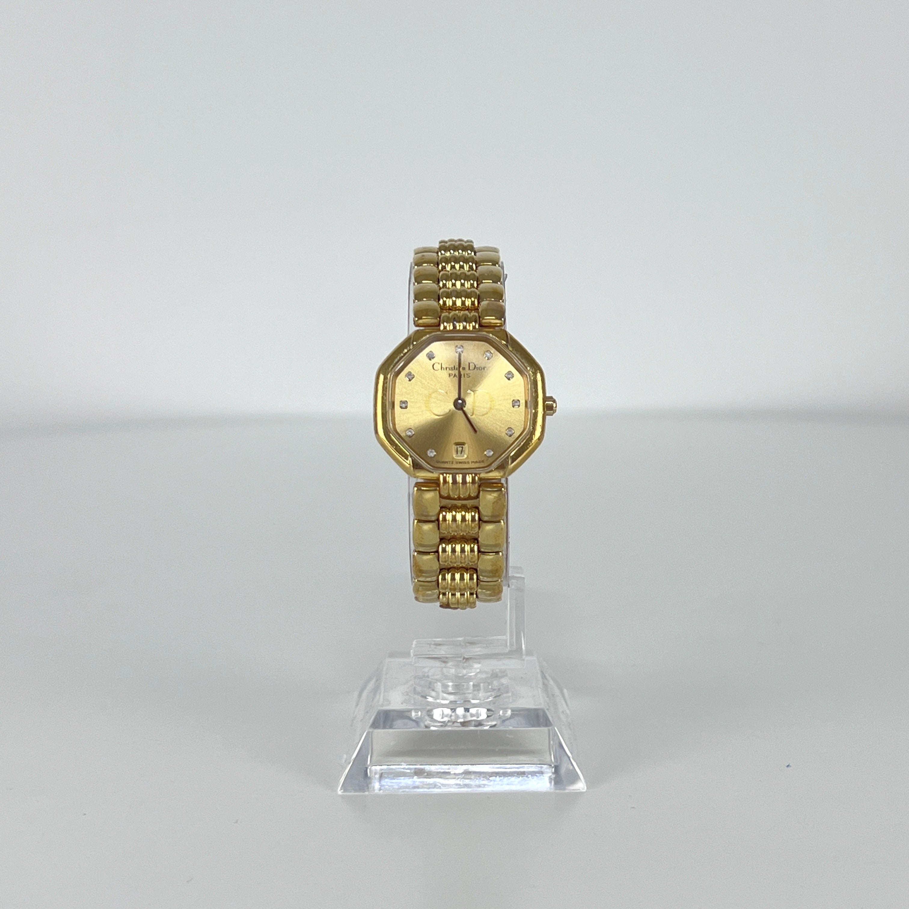Montre DIOR Octagon plaqué or doré