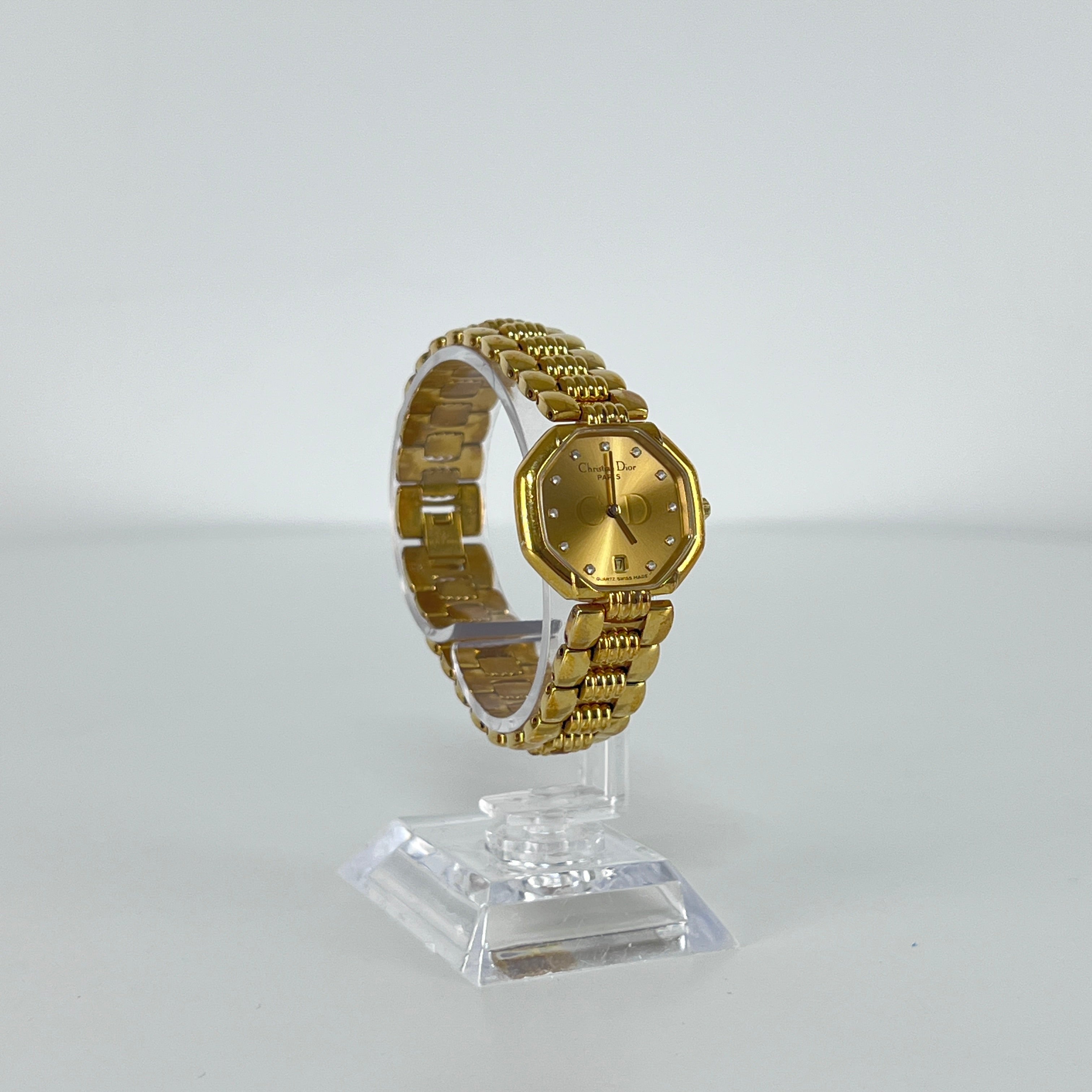 DIOR Octagon watch, gold-plated