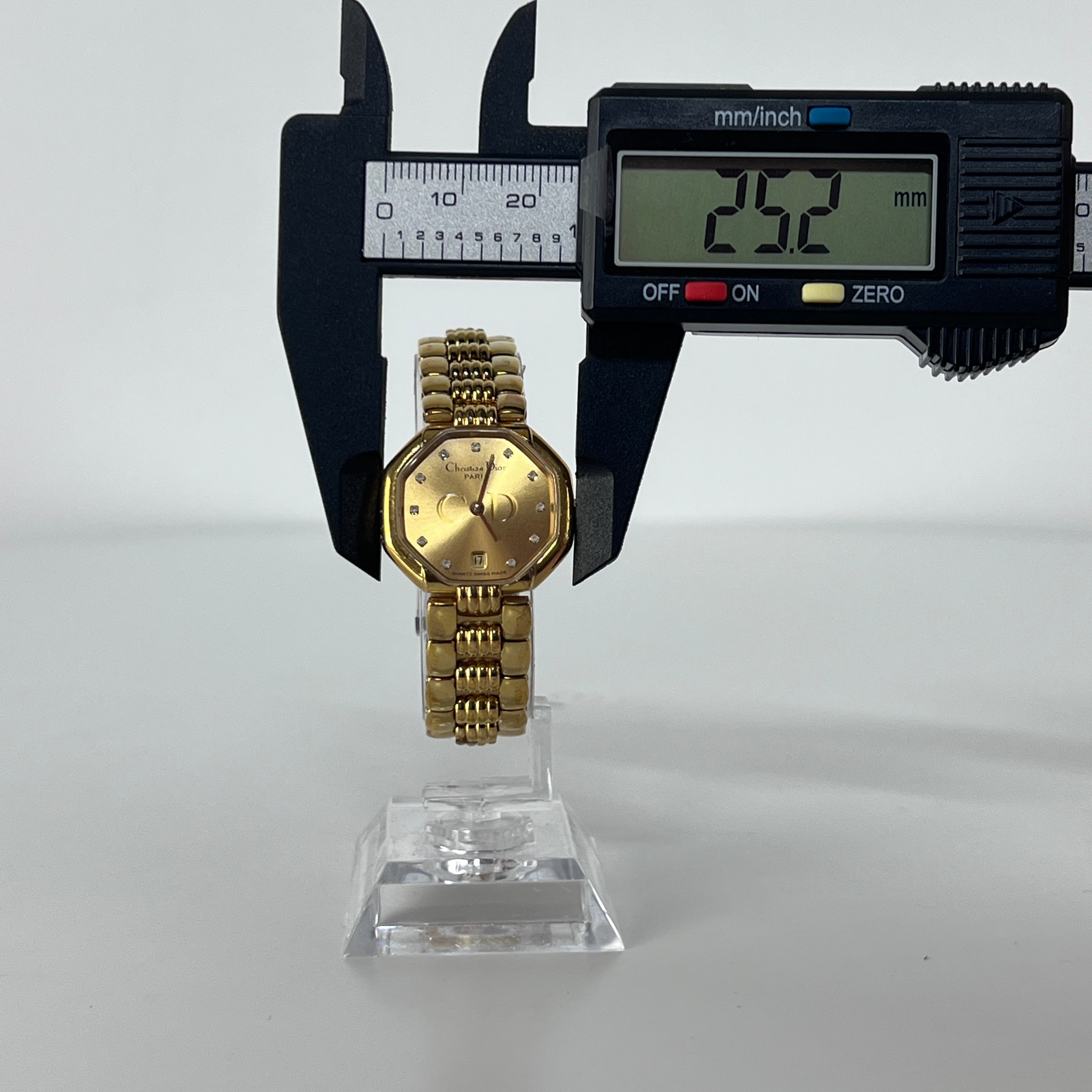 DIOR Octagon watch, gold-plated