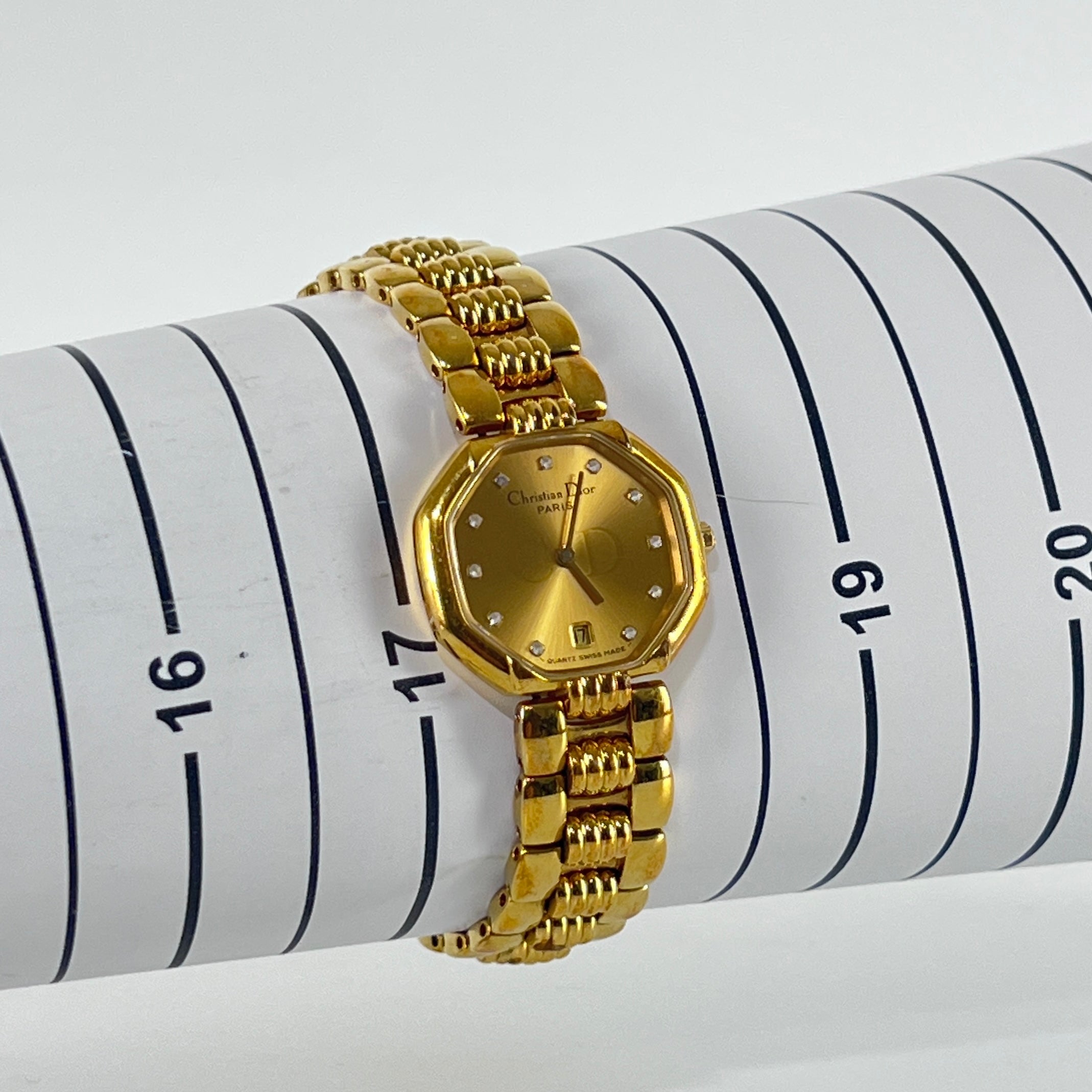 DIOR Octagon watch, gold-plated