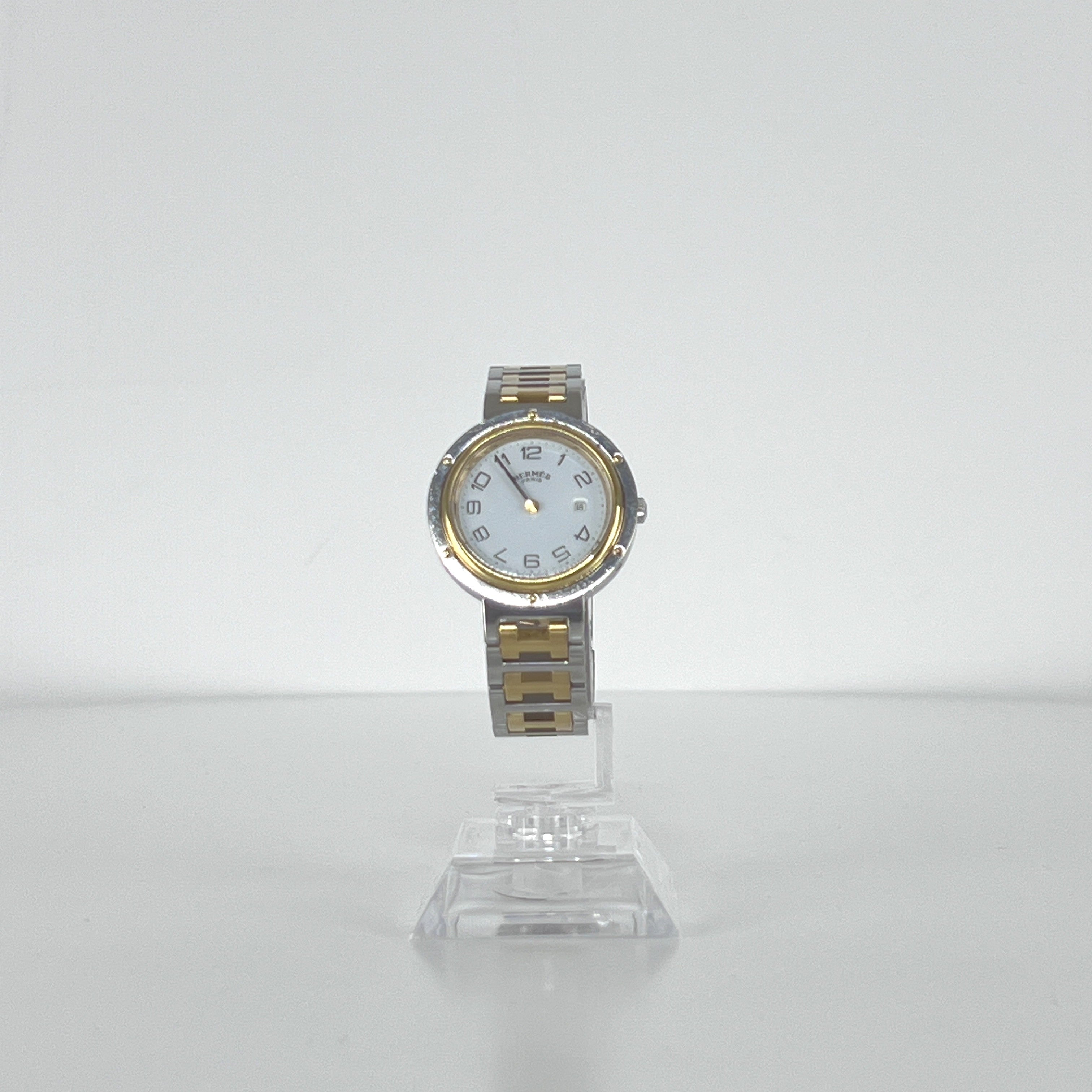 Montre HERMÈS Clipper acier bicolore