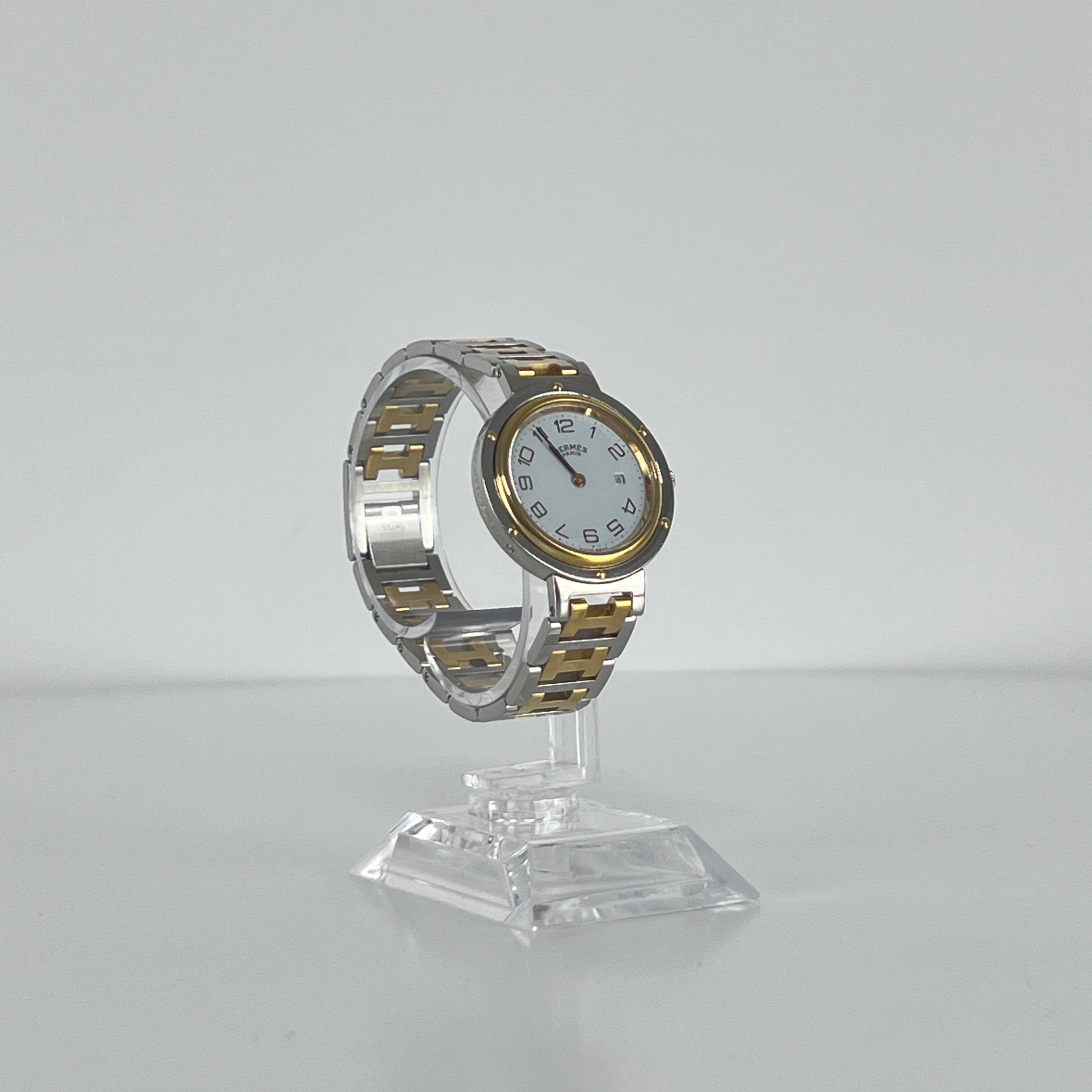 Montre HERMÈS Clipper acier bicolore