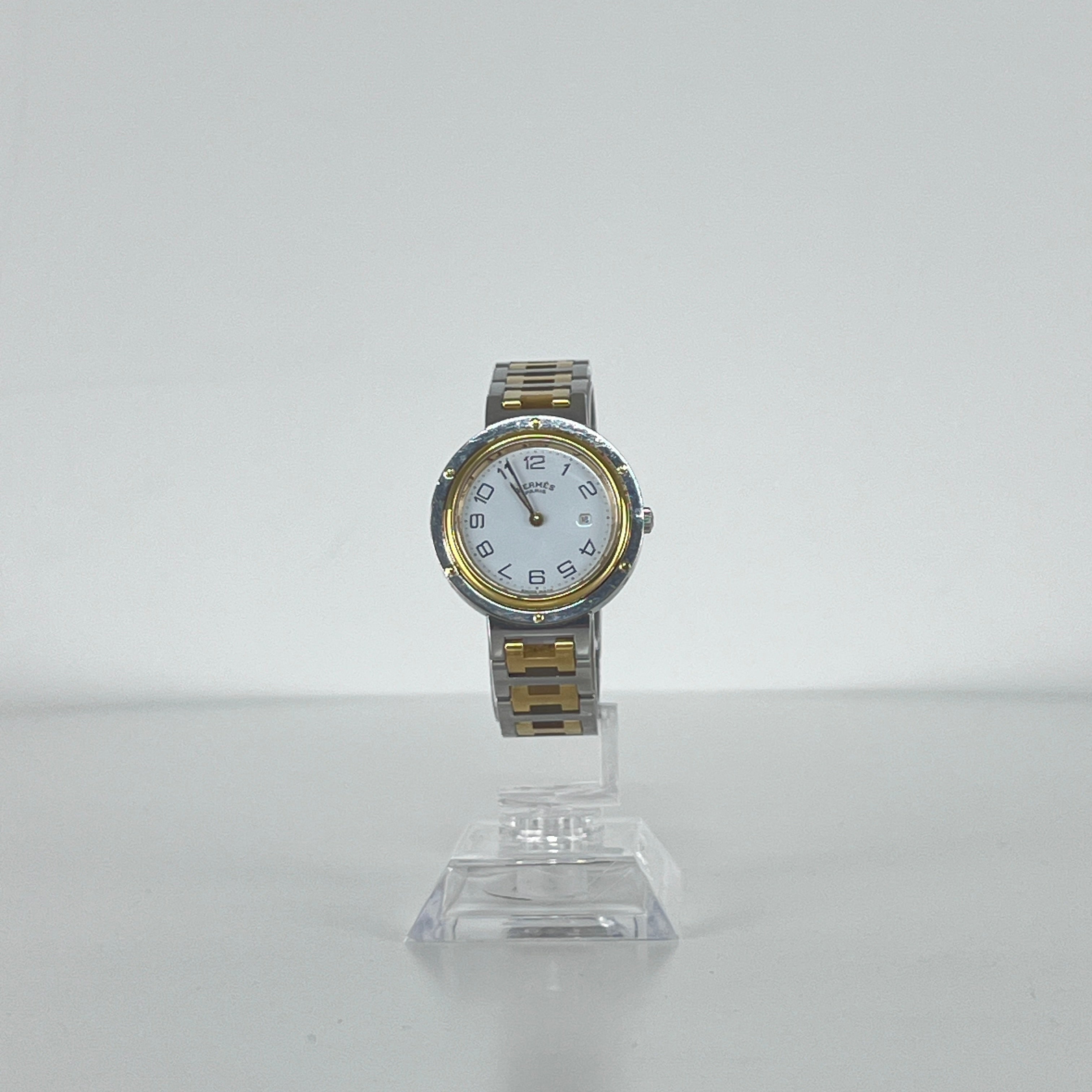 Montre HERMÈS Clipper acier bicolore
