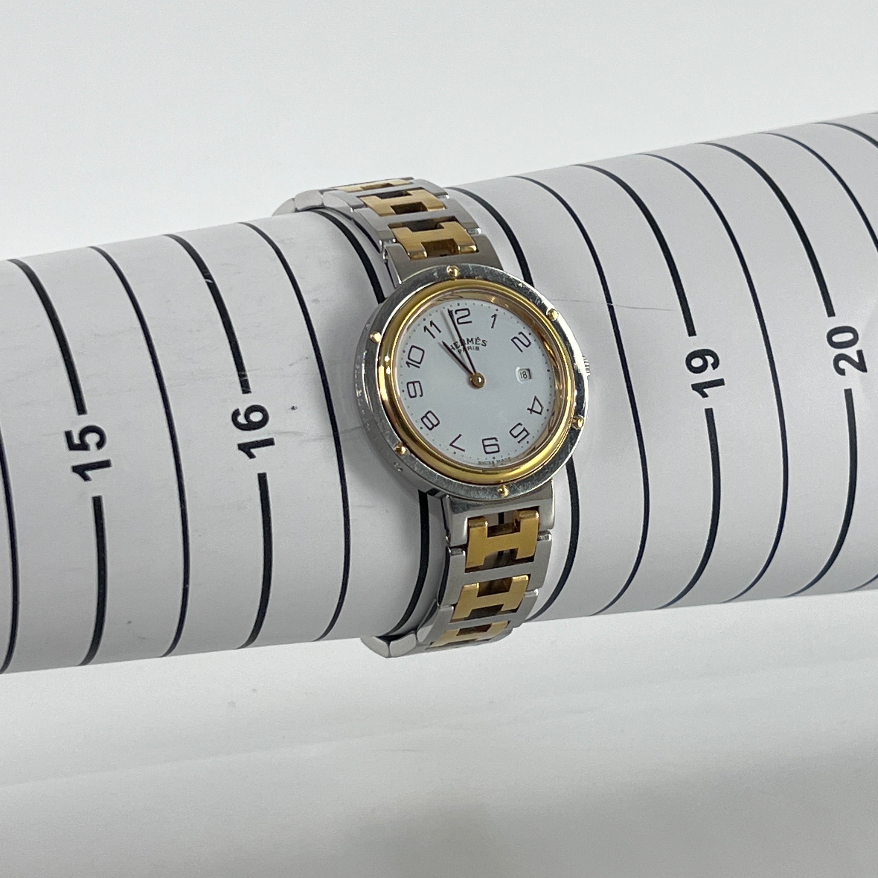 Montre HERMÈS Clipper acier bicolore