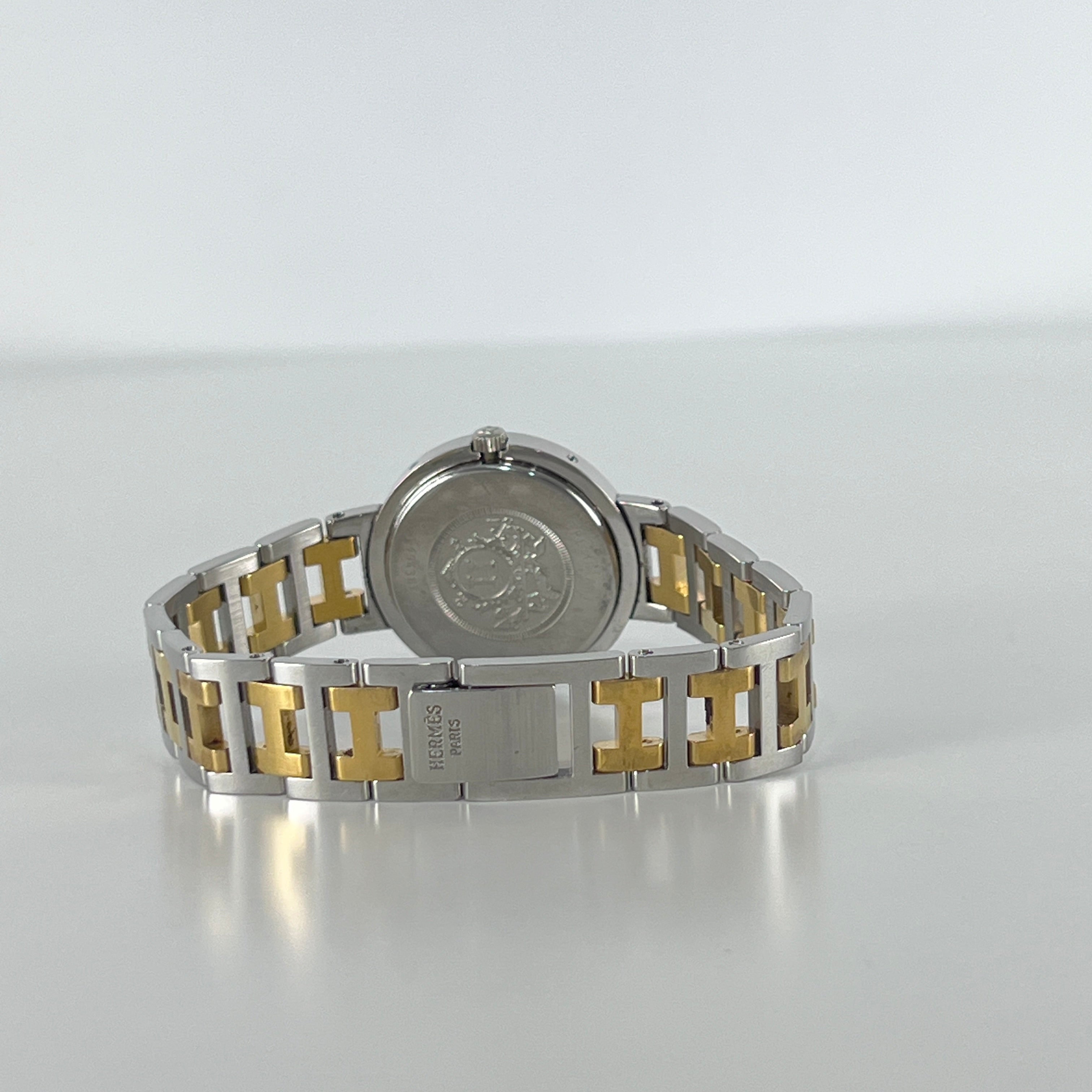 Montre HERMÈS Clipper acier bicolore