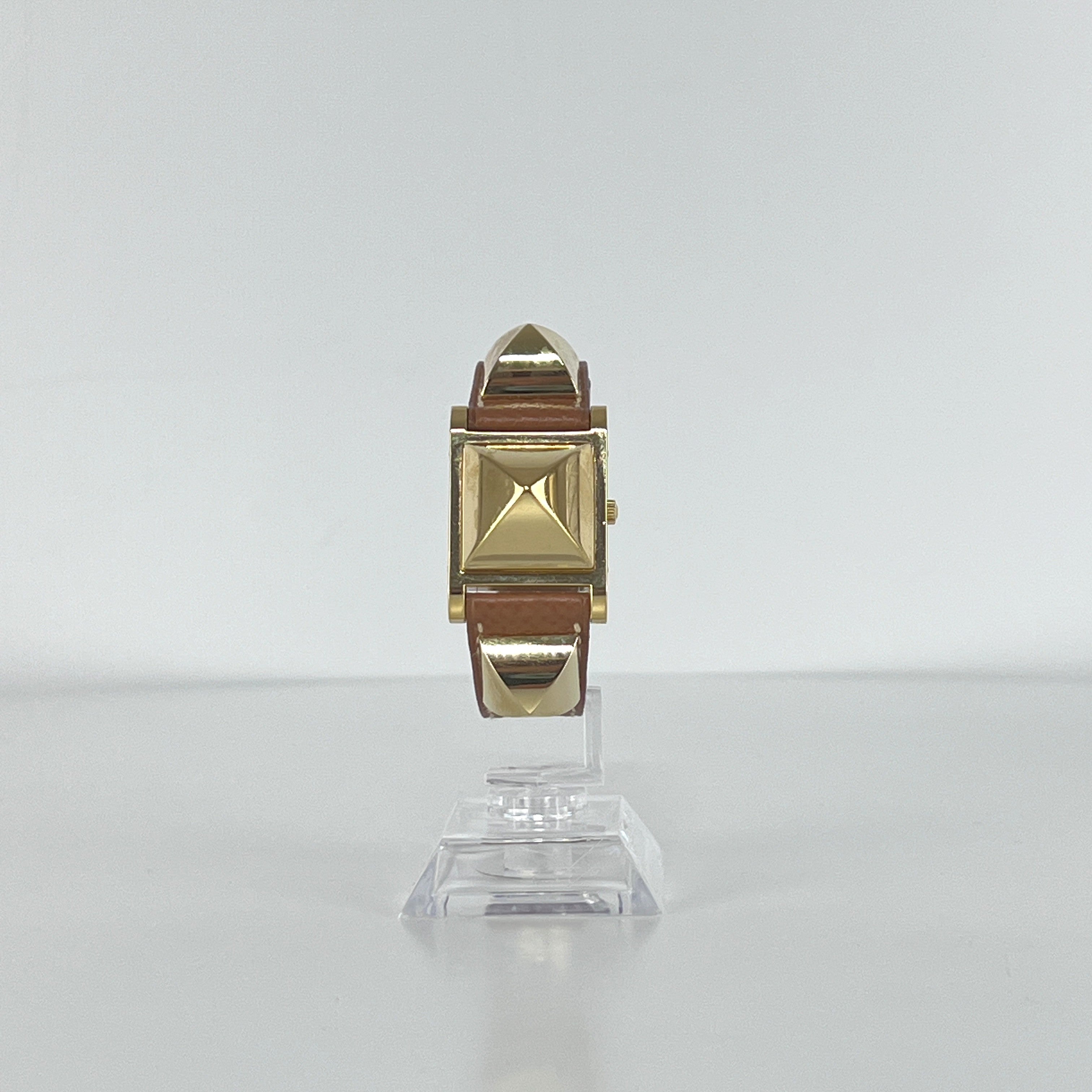 Montre HERMÈS Medor plaqué or doré
