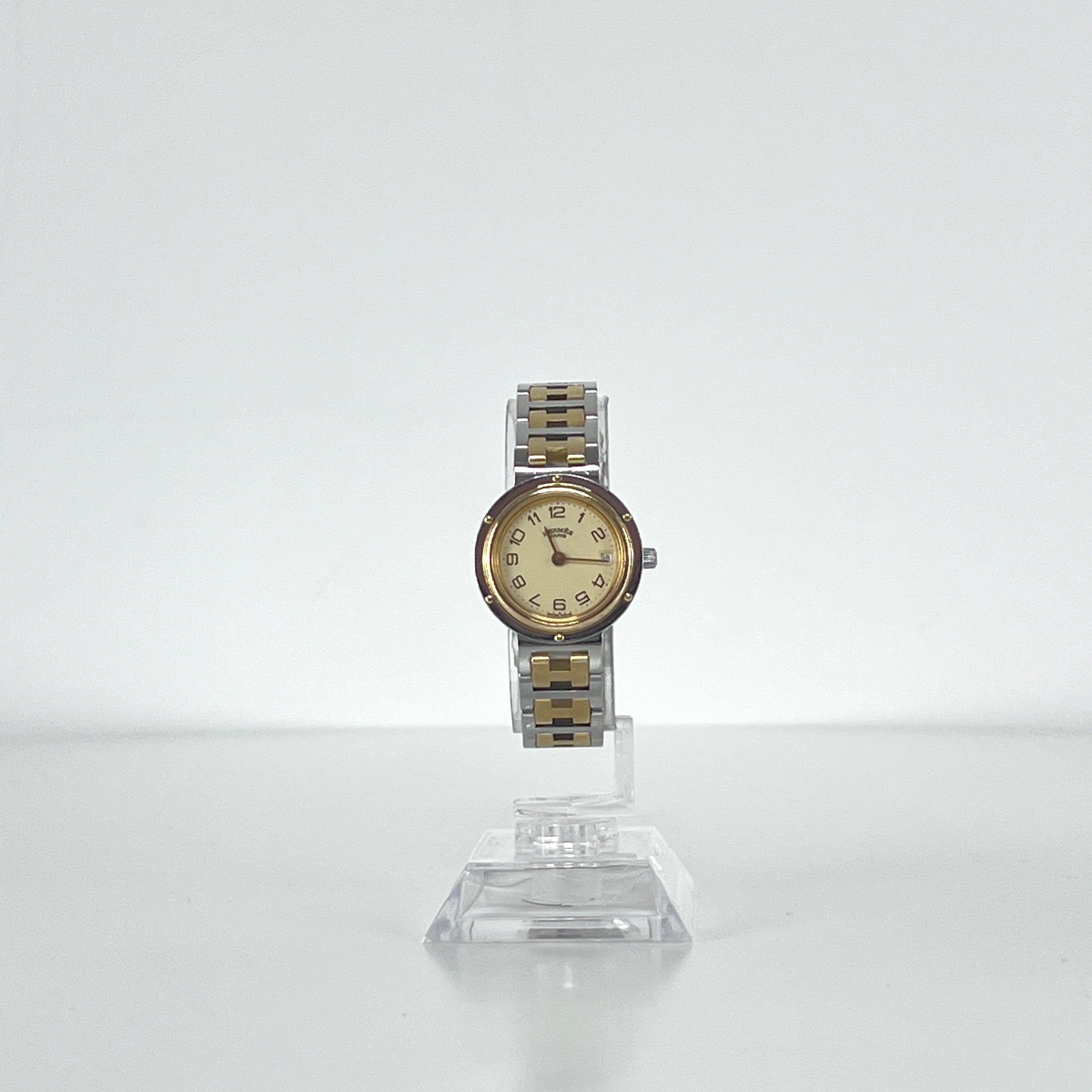 Montre HERMÈS Clipper acier bicolore