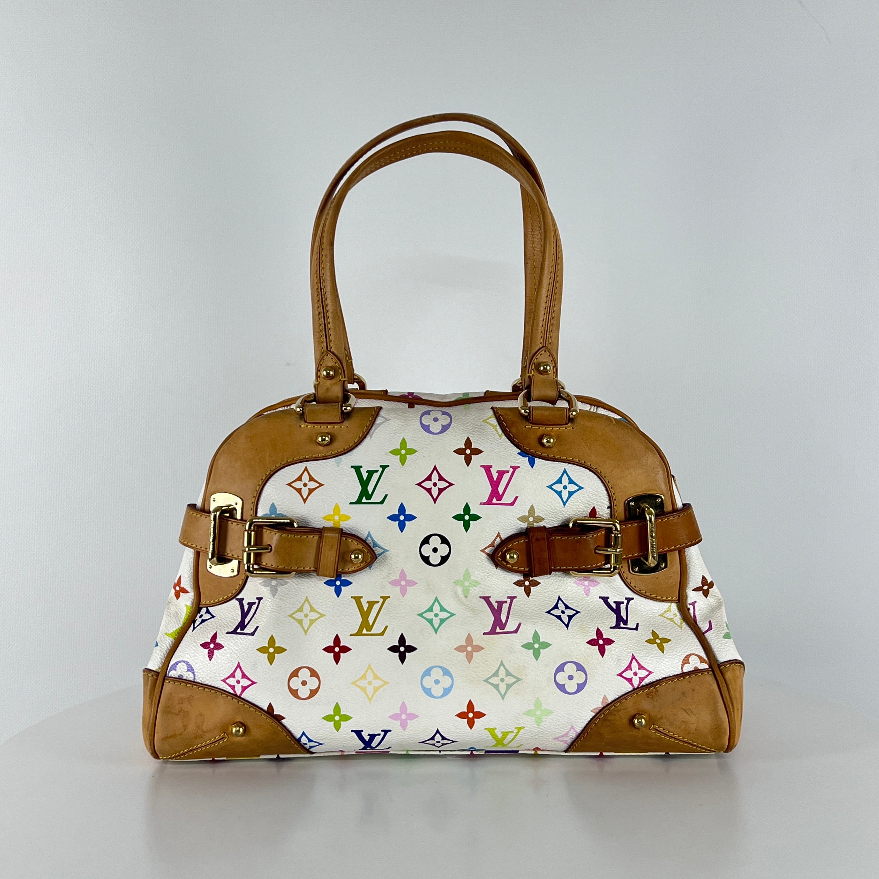 Sac à main LOUIS VUITTON Claudia toile et cuir marron