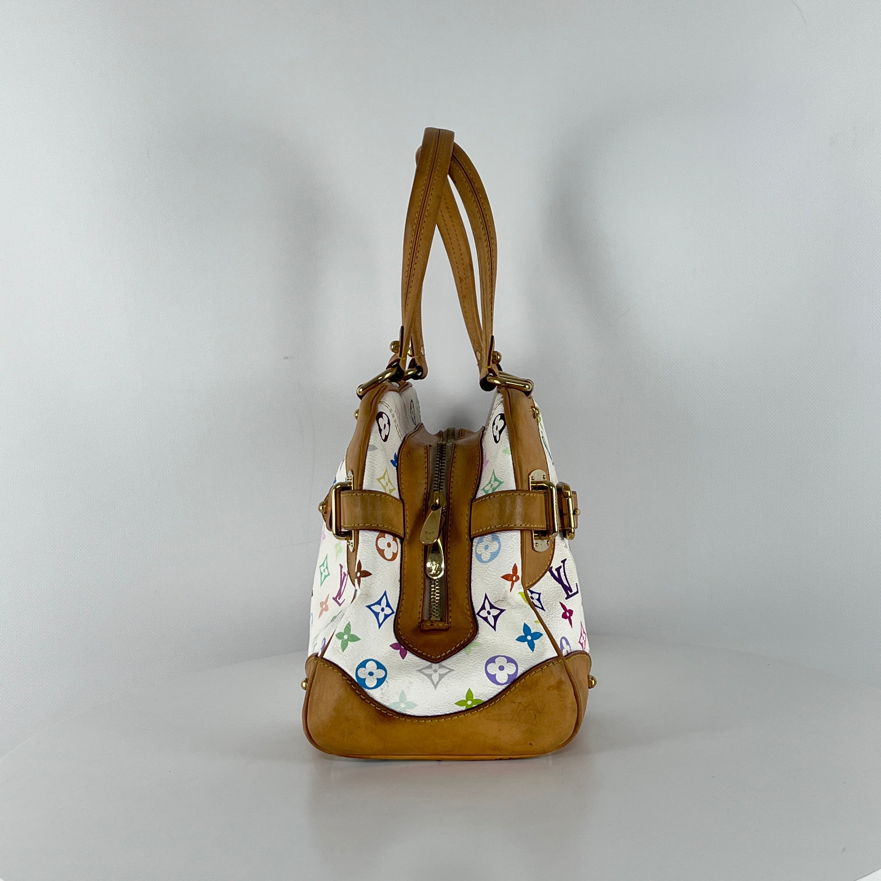 Sac à main LOUIS VUITTON Claudia toile et cuir marron