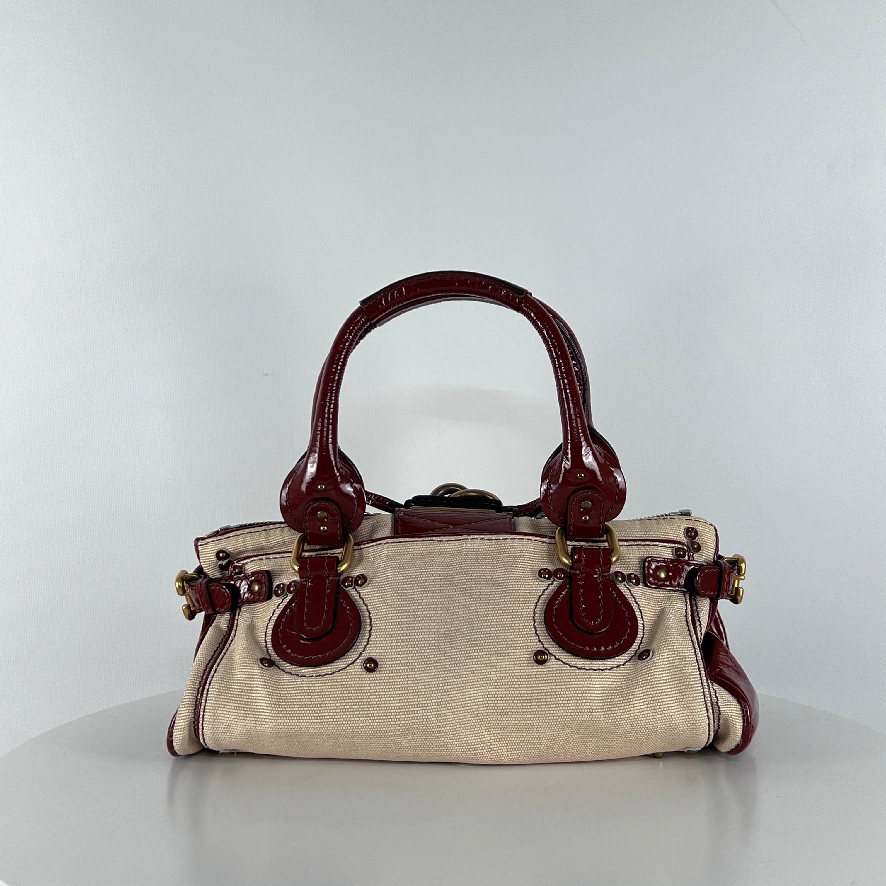 Sac à main CHLOÉ Paddington toile et cuir marron