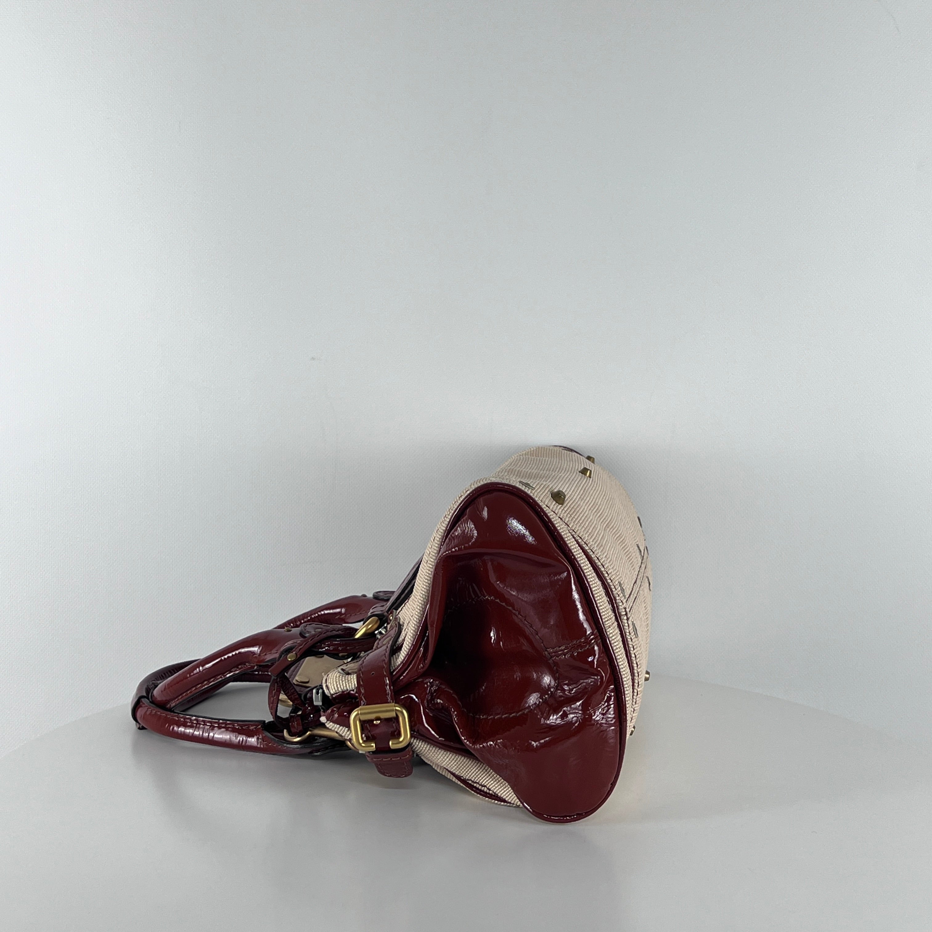 Sac à main CHLOÉ Paddington toile et cuir marron