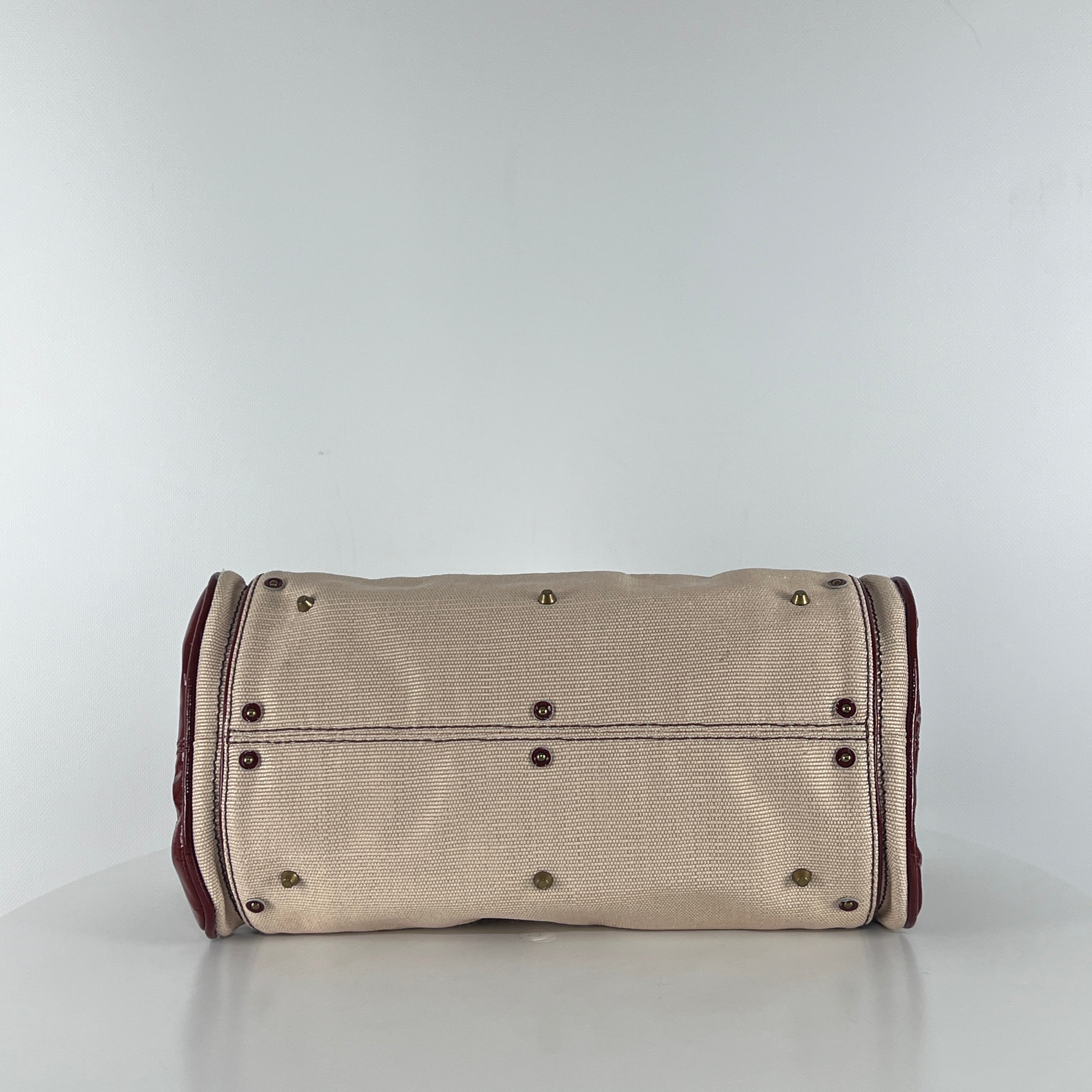Sac à main CHLOÉ Paddington toile et cuir marron