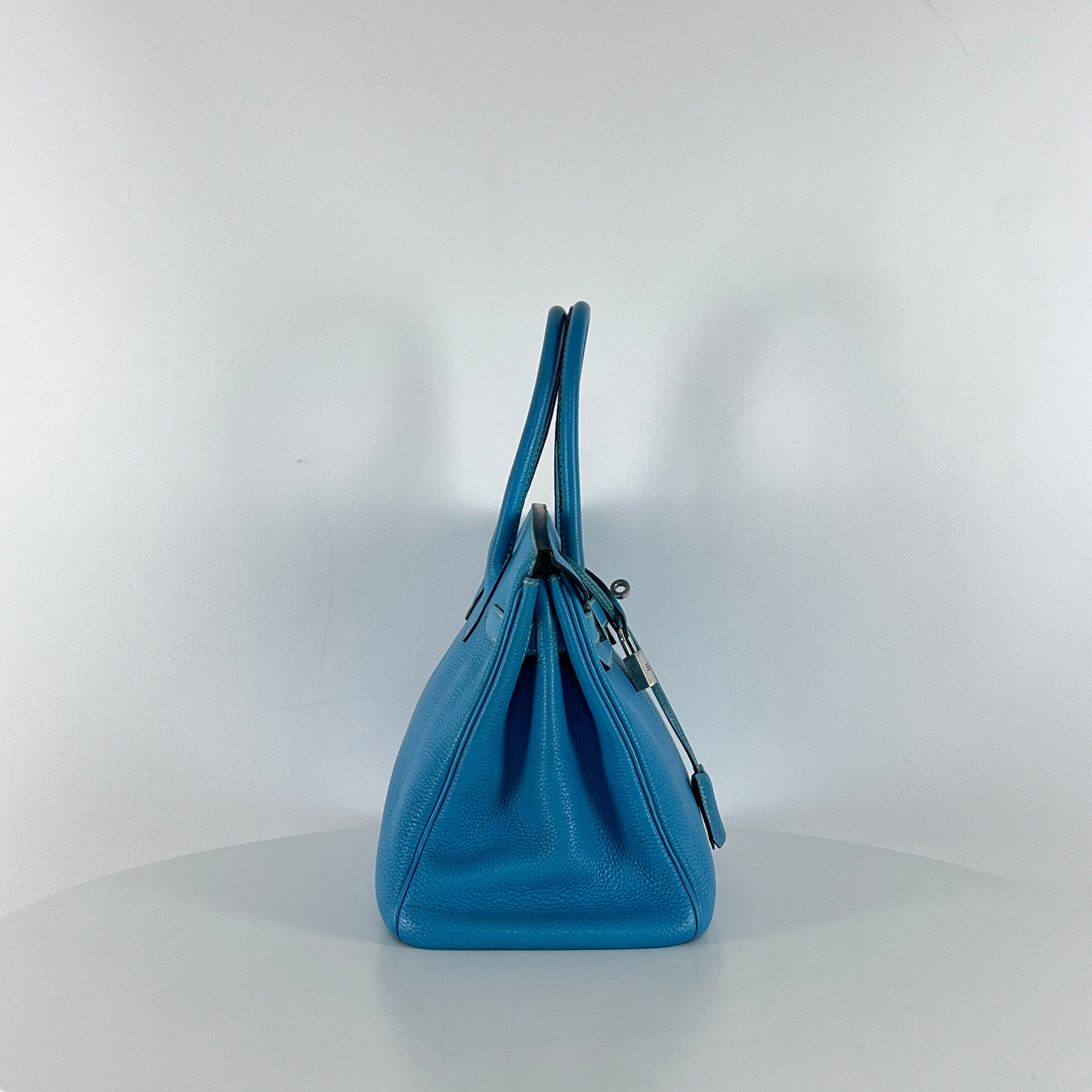 Sac à main HERMÈS Birkin 30 cuir bleu