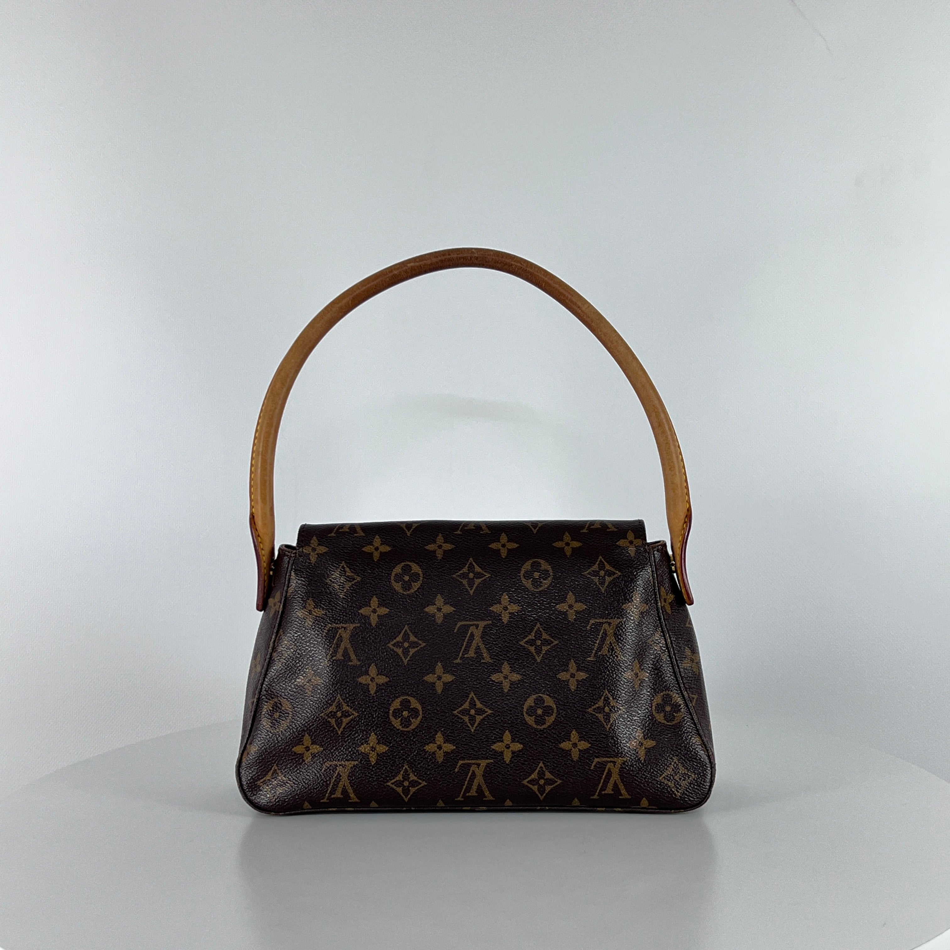 LOUIS VUITTON Looping handbag in brown canvas and leather