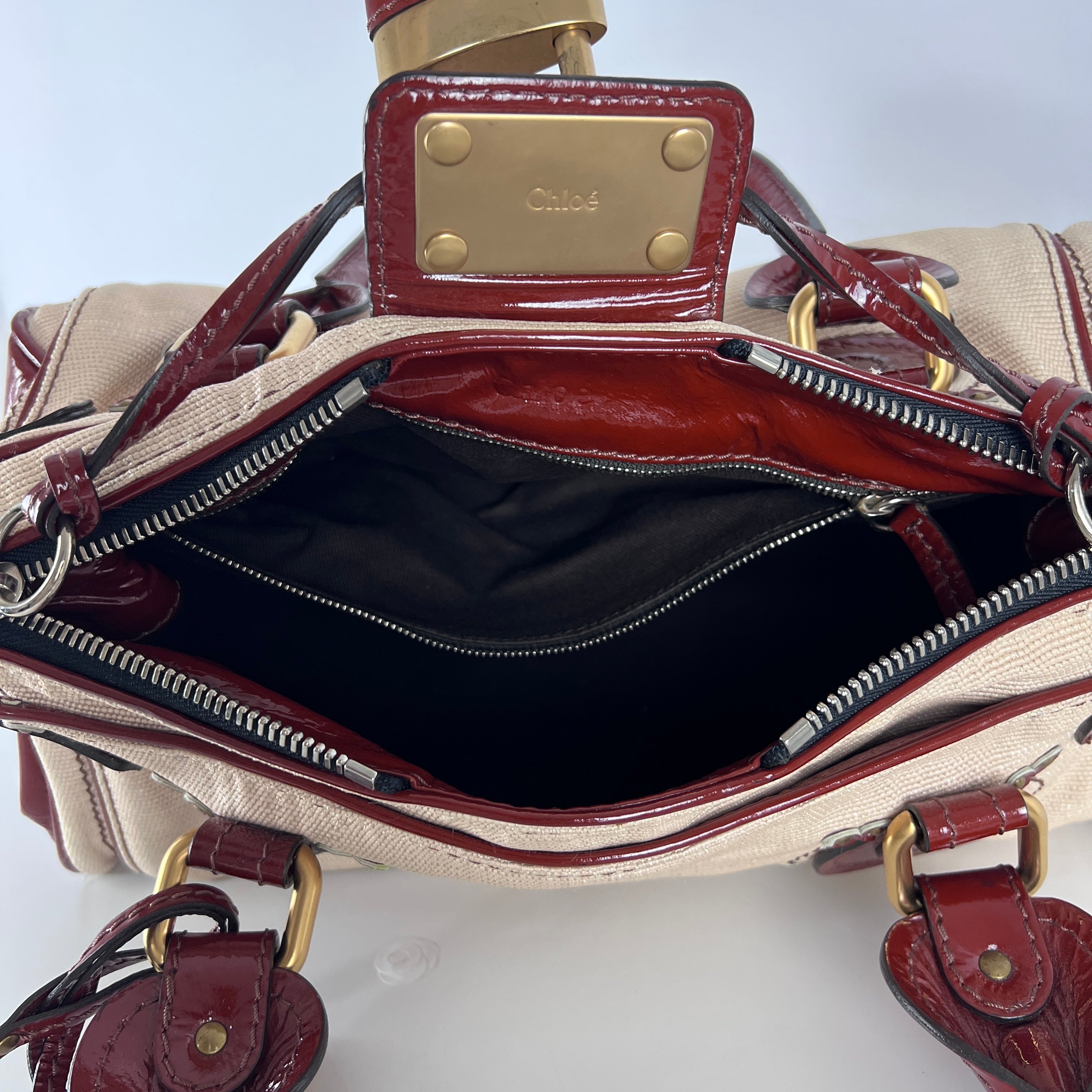 Sac à main CHLOÉ Paddington toile et cuir marron