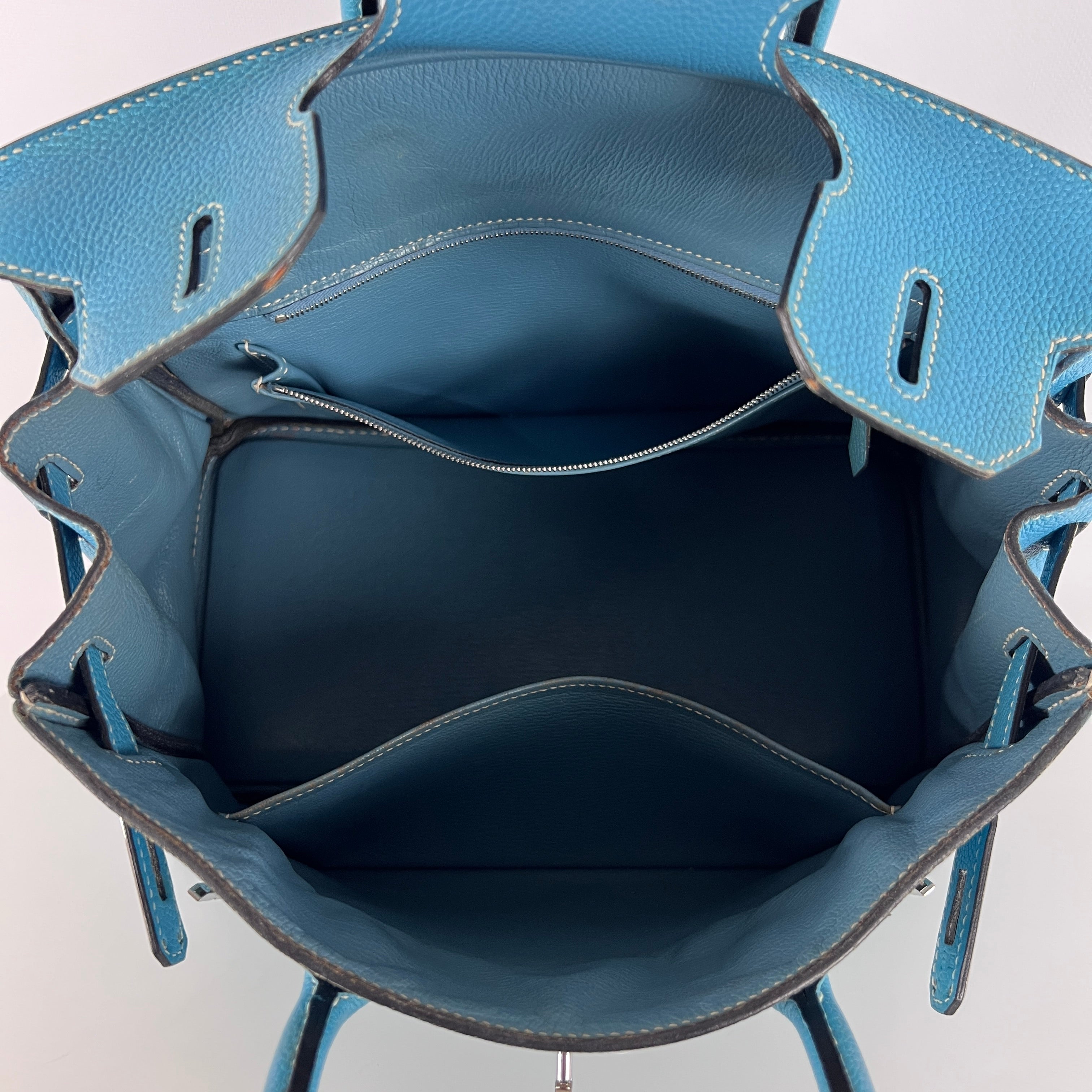 Sac à main HERMÈS Birkin 30 cuir bleu
