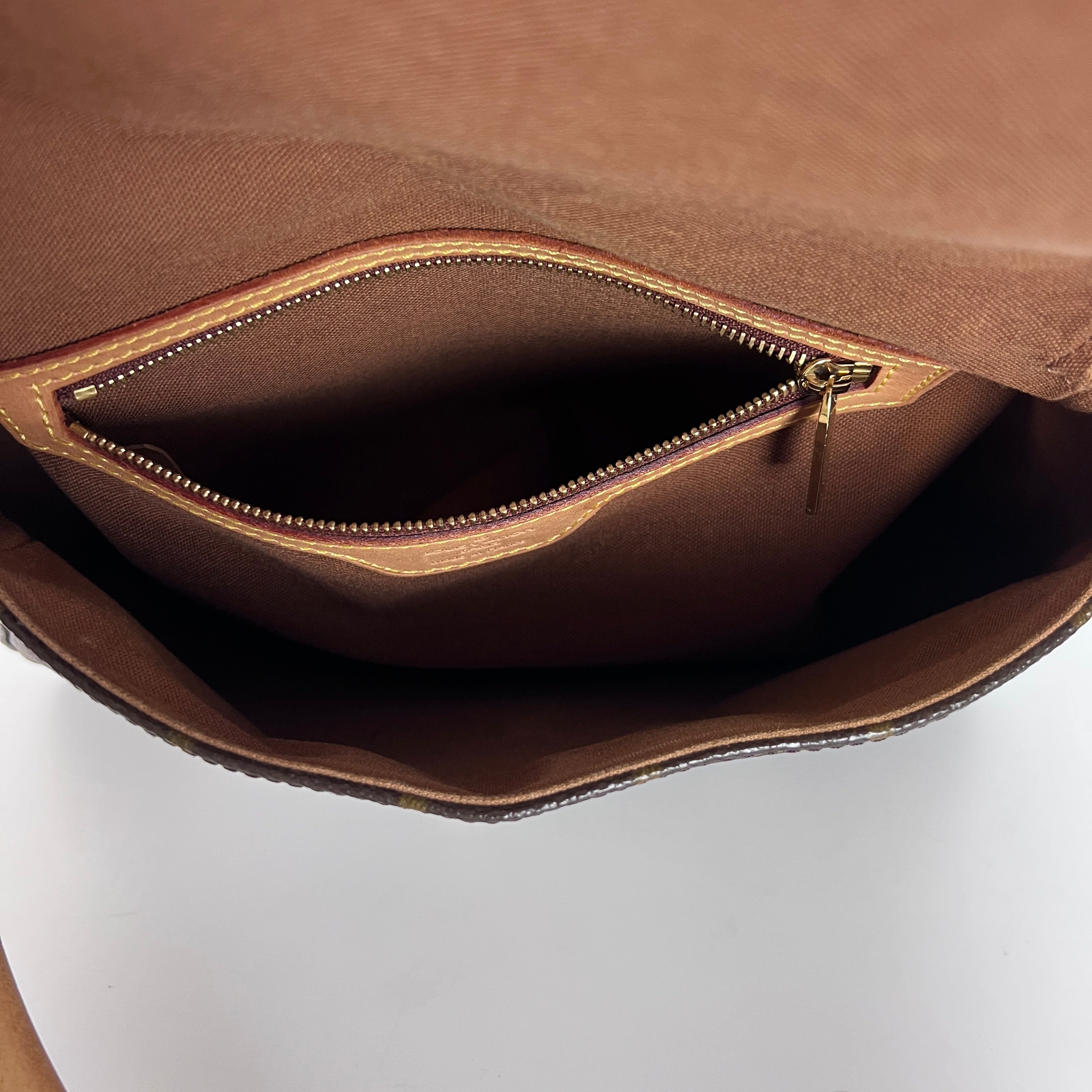 LOUIS VUITTON Looping handbag in brown canvas and leather